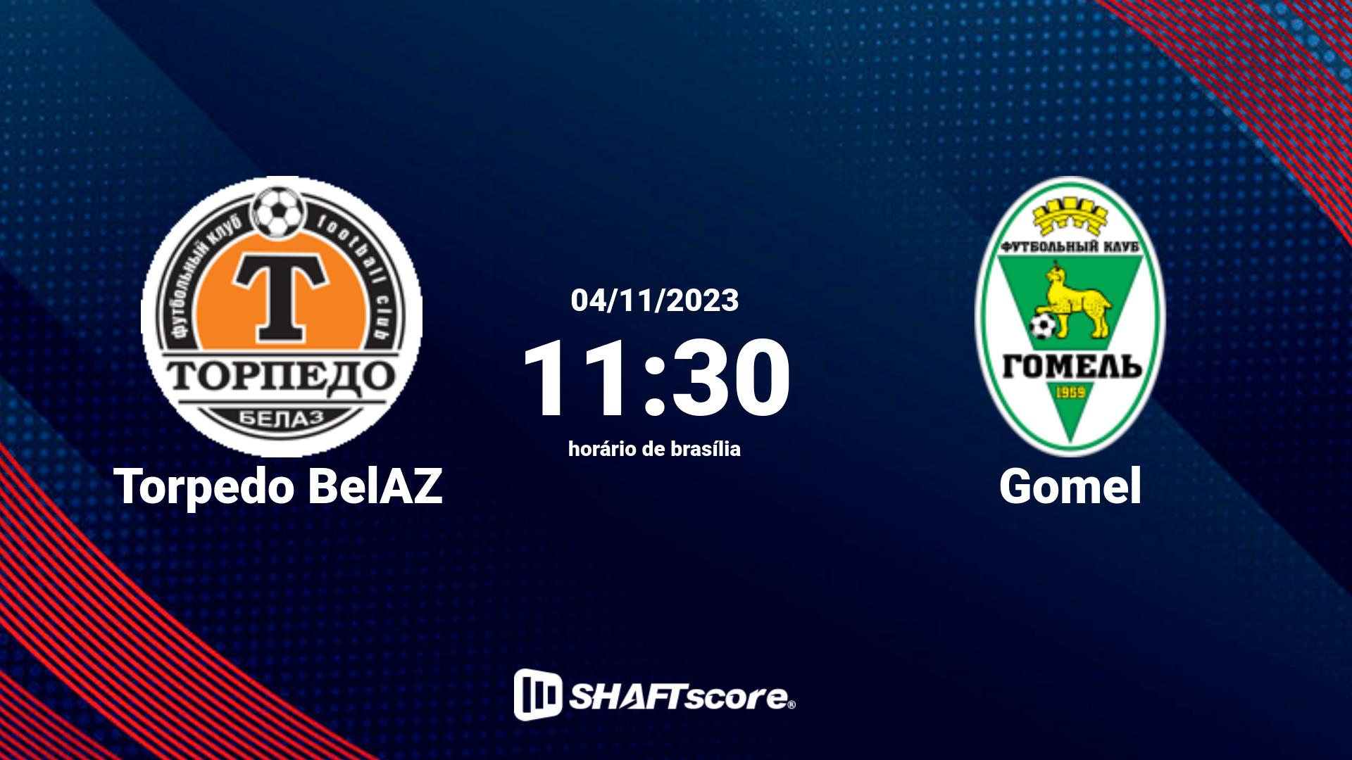 Estatísticas do jogo Torpedo BelAZ vs Gomel 04.11 11:30