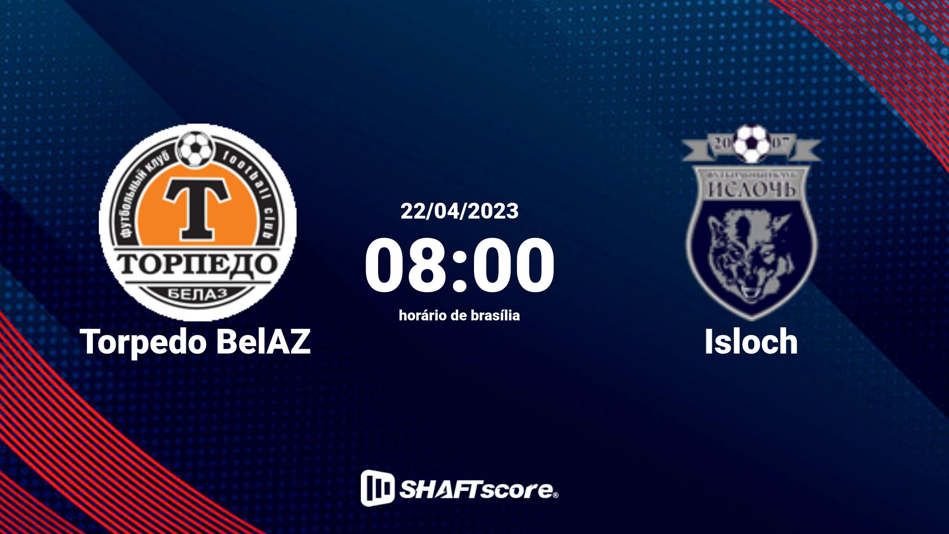 Estatísticas do jogo Torpedo BelAZ vs Isloch 22.04 08:00