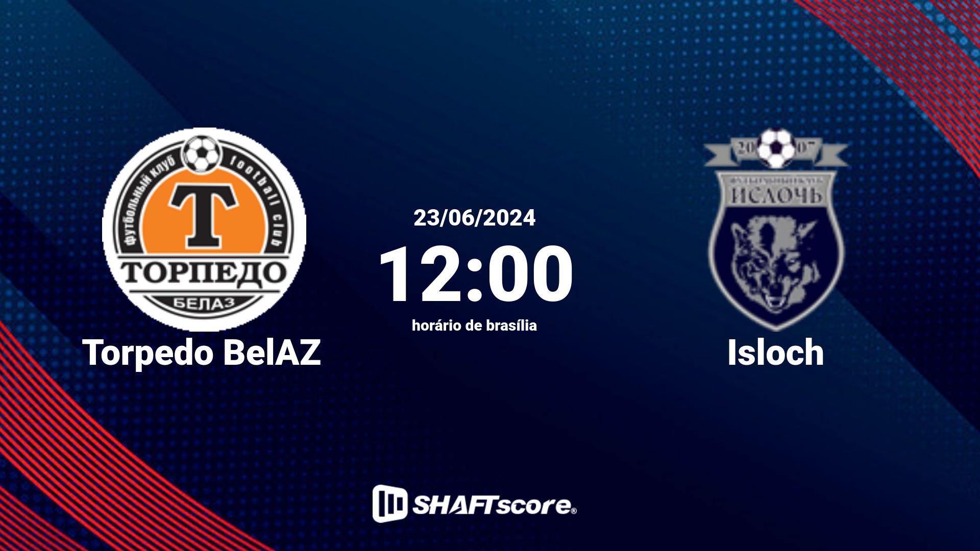 Estatísticas do jogo Torpedo BelAZ vs Isloch 23.06 12:00