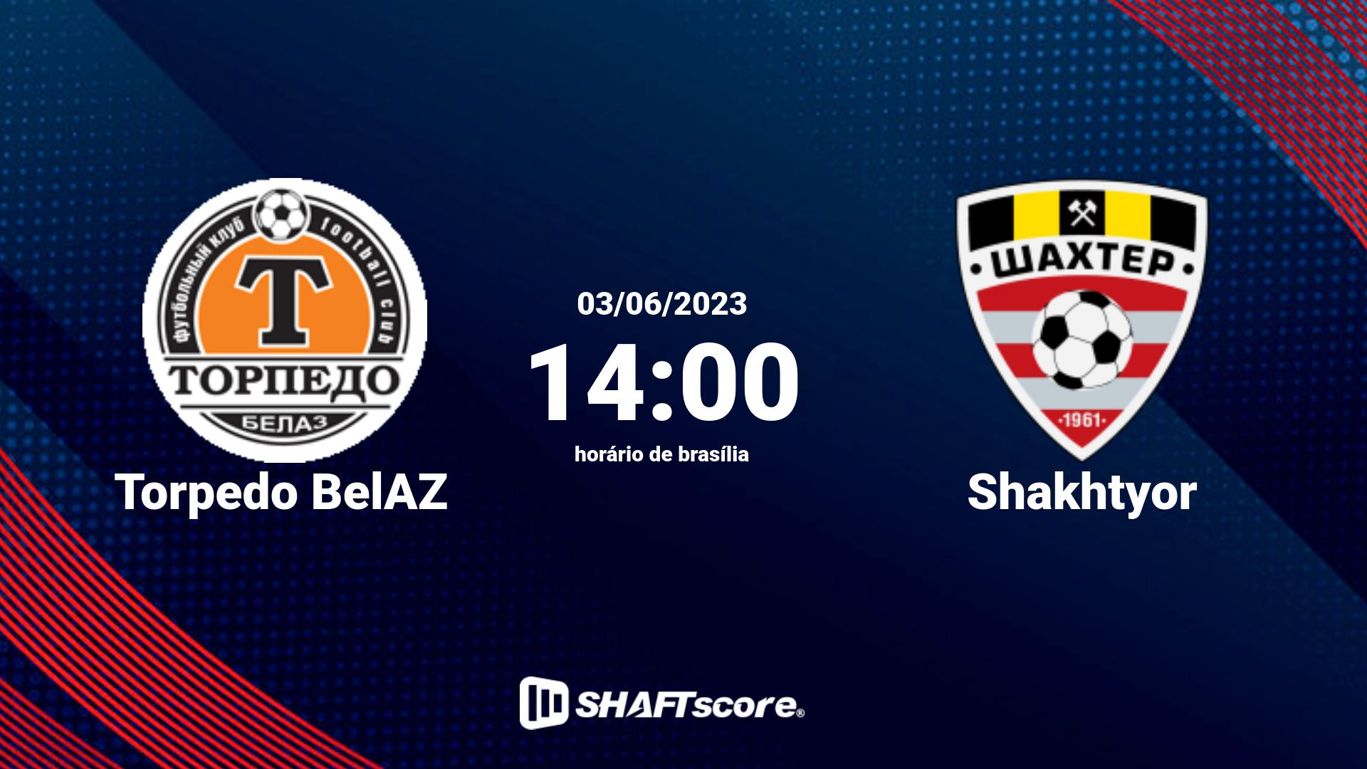 Estatísticas do jogo Torpedo BelAZ vs Shakhtyor 03.06 14:00