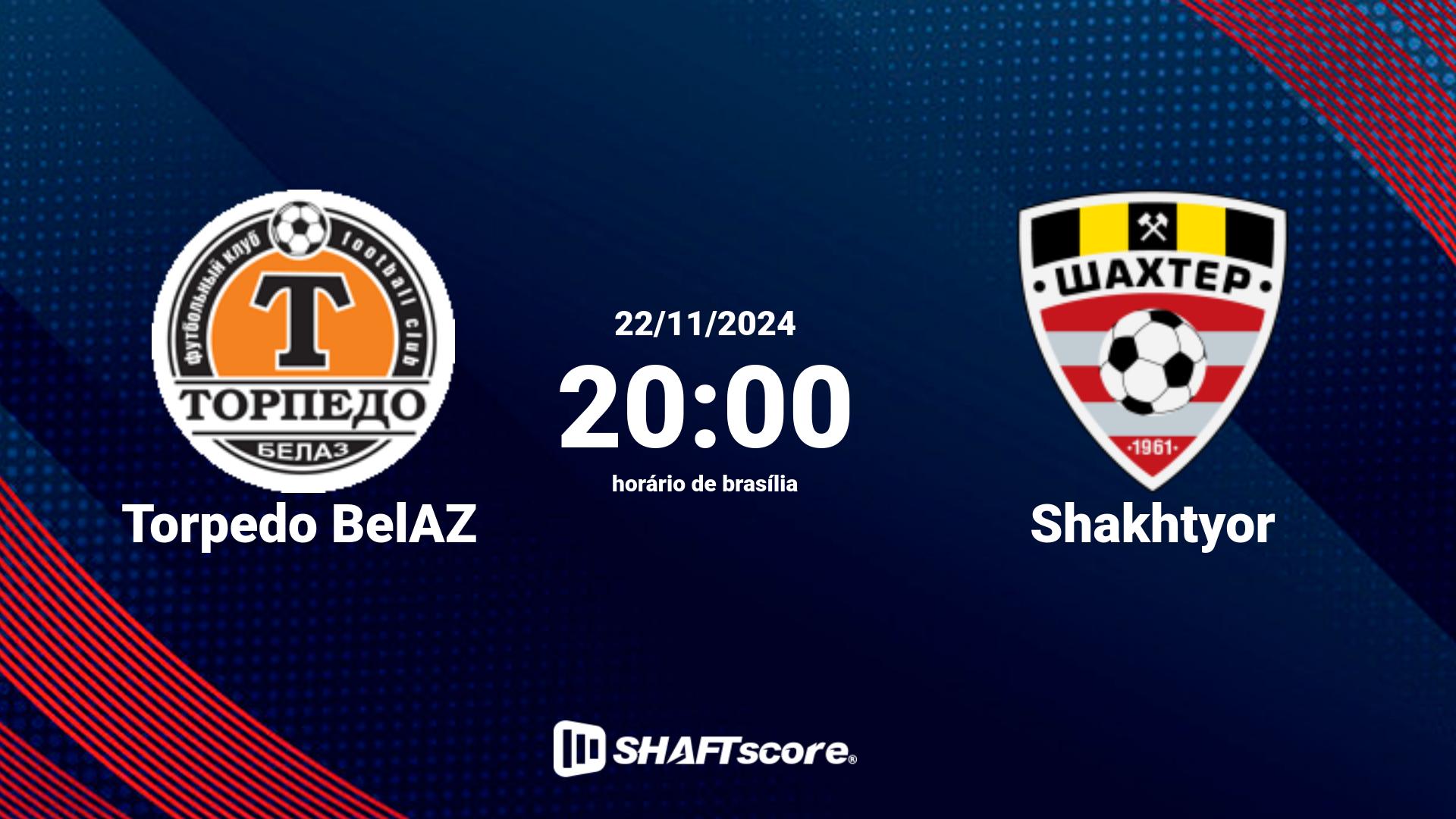 Estatísticas do jogo Torpedo BelAZ vs Shakhtyor 22.11 20:00