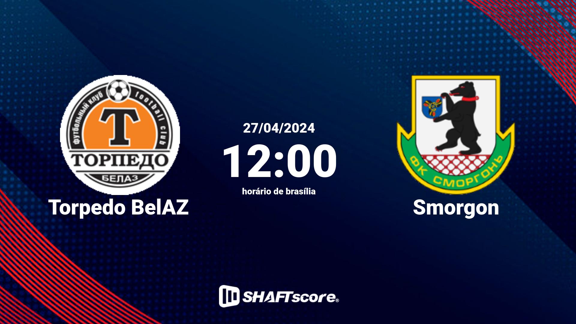 Estatísticas do jogo Torpedo BelAZ vs Smorgon 27.04 12:00