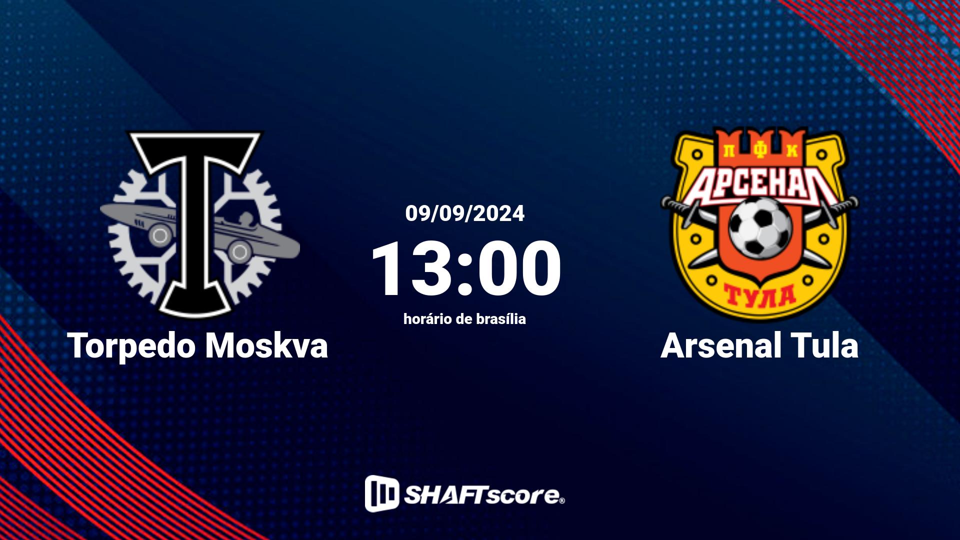 Estatísticas do jogo Torpedo Moskva vs Arsenal Tula 09.09 13:00