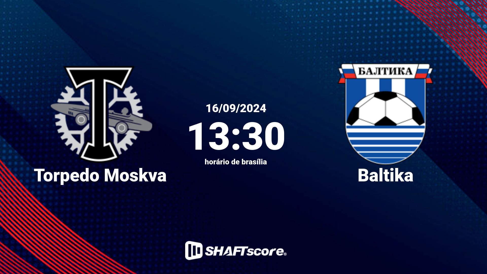 Estatísticas do jogo Torpedo Moskva vs Baltika 16.09 13:30