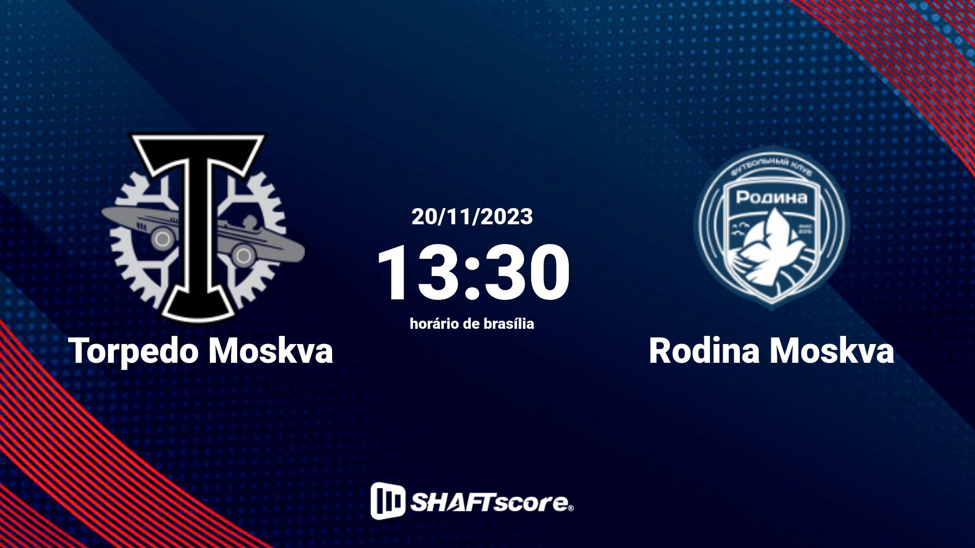 Estatísticas do jogo Torpedo Moskva vs Rodina Moskva 20.11 13:30