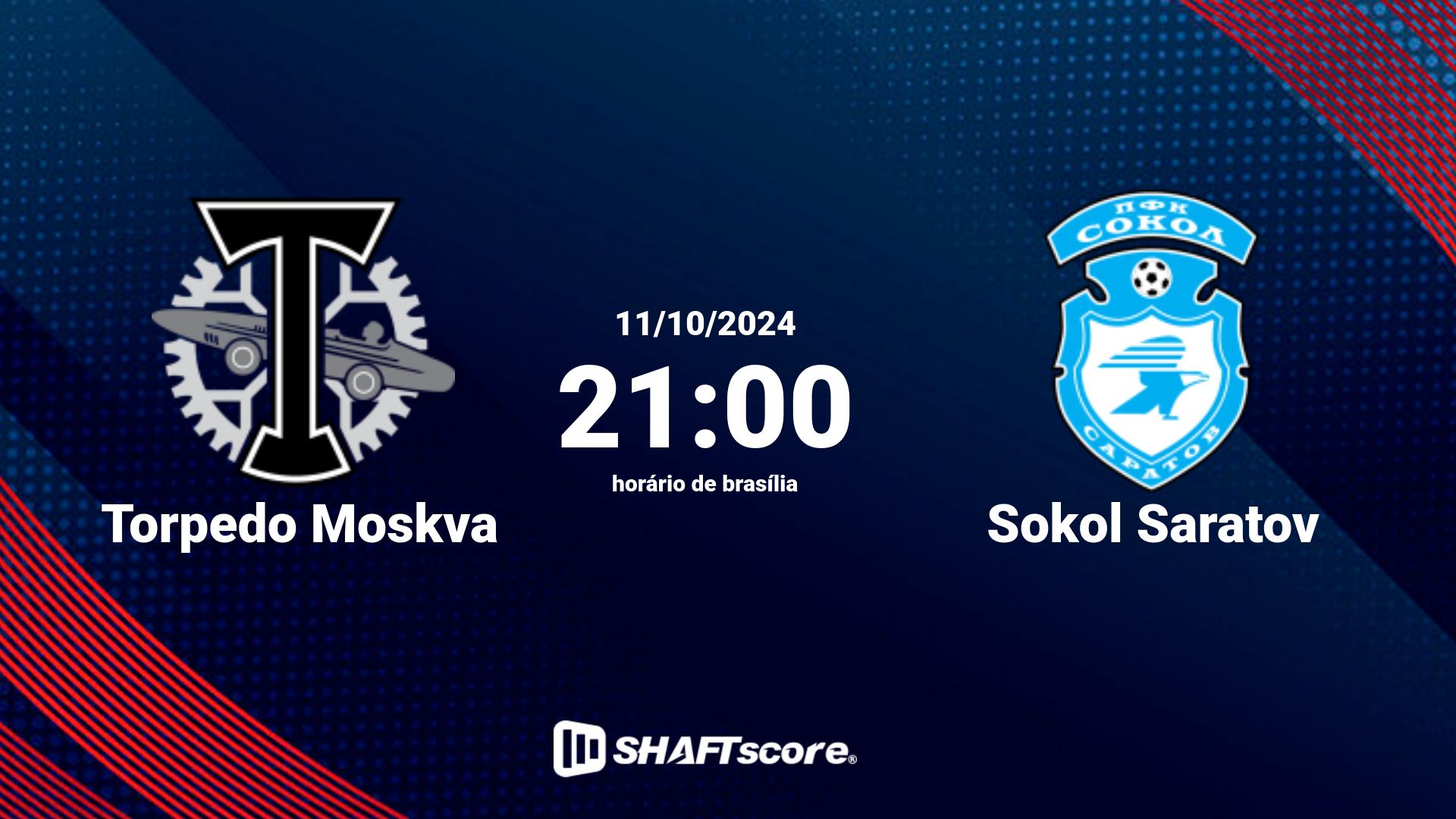 Estatísticas do jogo Torpedo Moskva vs Sokol Saratov 11.10 21:00