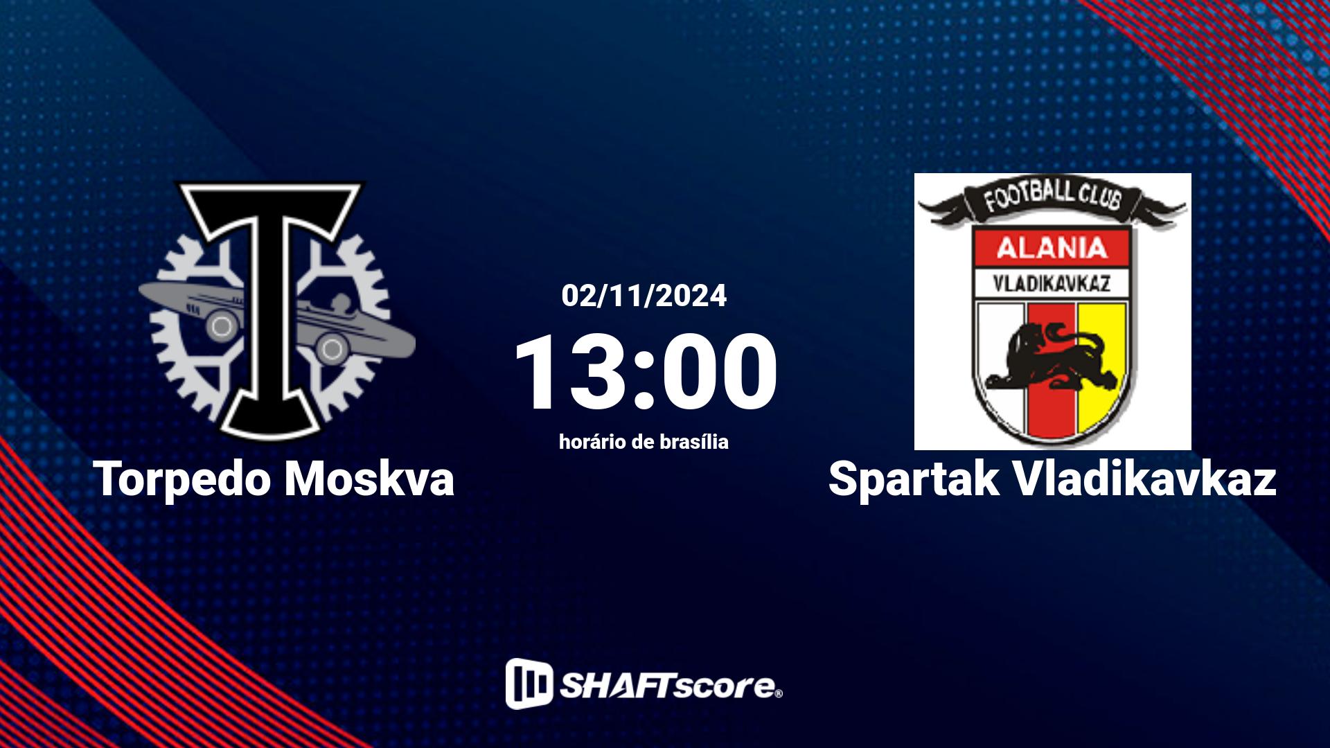 Estatísticas do jogo Torpedo Moskva vs Spartak Vladikavkaz 02.11 13:00