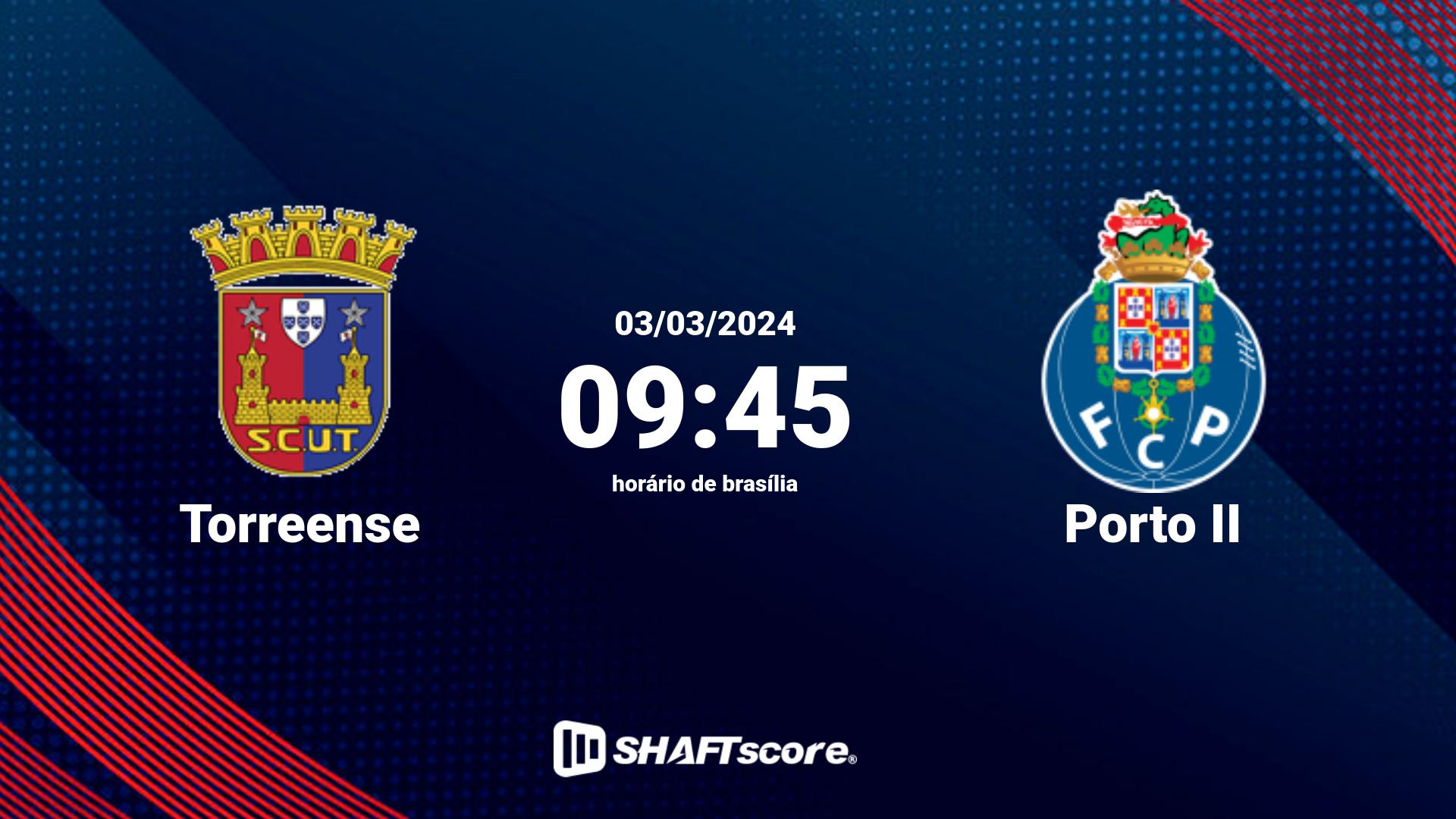 Estatísticas do jogo Torreense vs Porto II 03.03 09:45