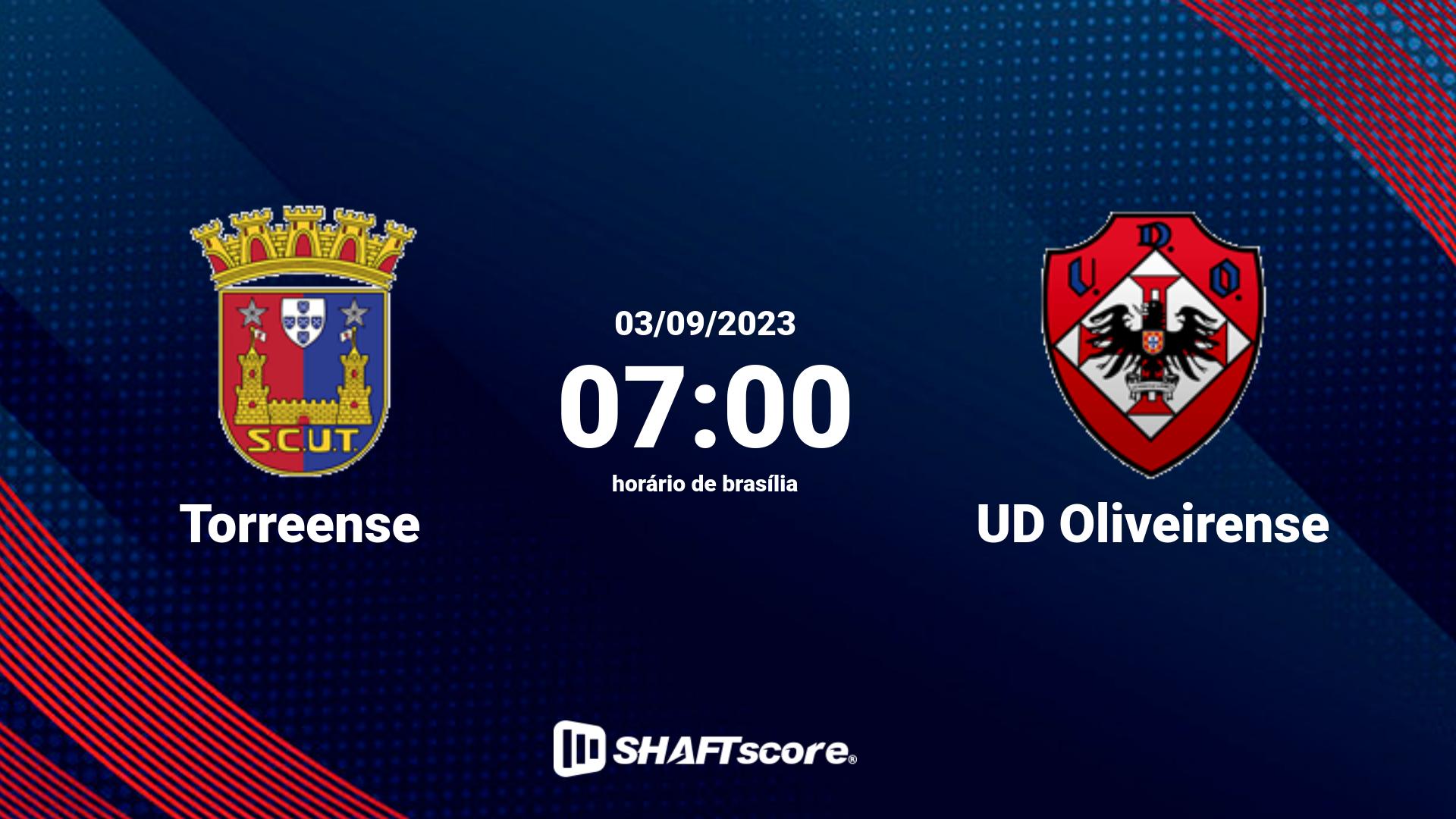 Estatísticas do jogo Torreense vs UD Oliveirense 03.09 07:00