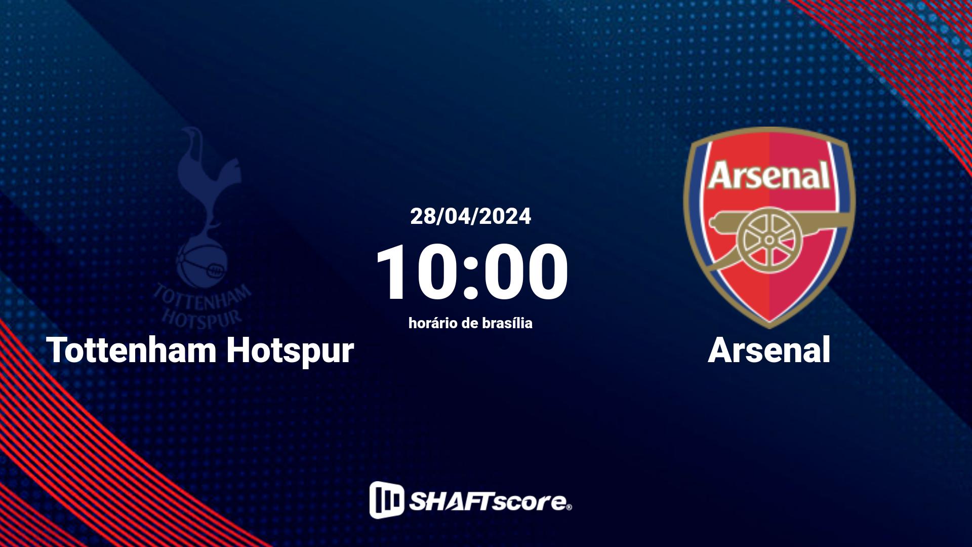 Estatísticas do jogo Tottenham Hotspur vs Arsenal 28.04 10:00