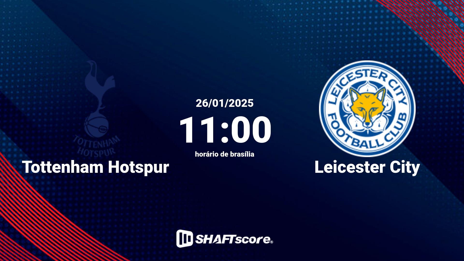 Estatísticas do jogo Tottenham Hotspur vs Leicester City 26.01 11:00