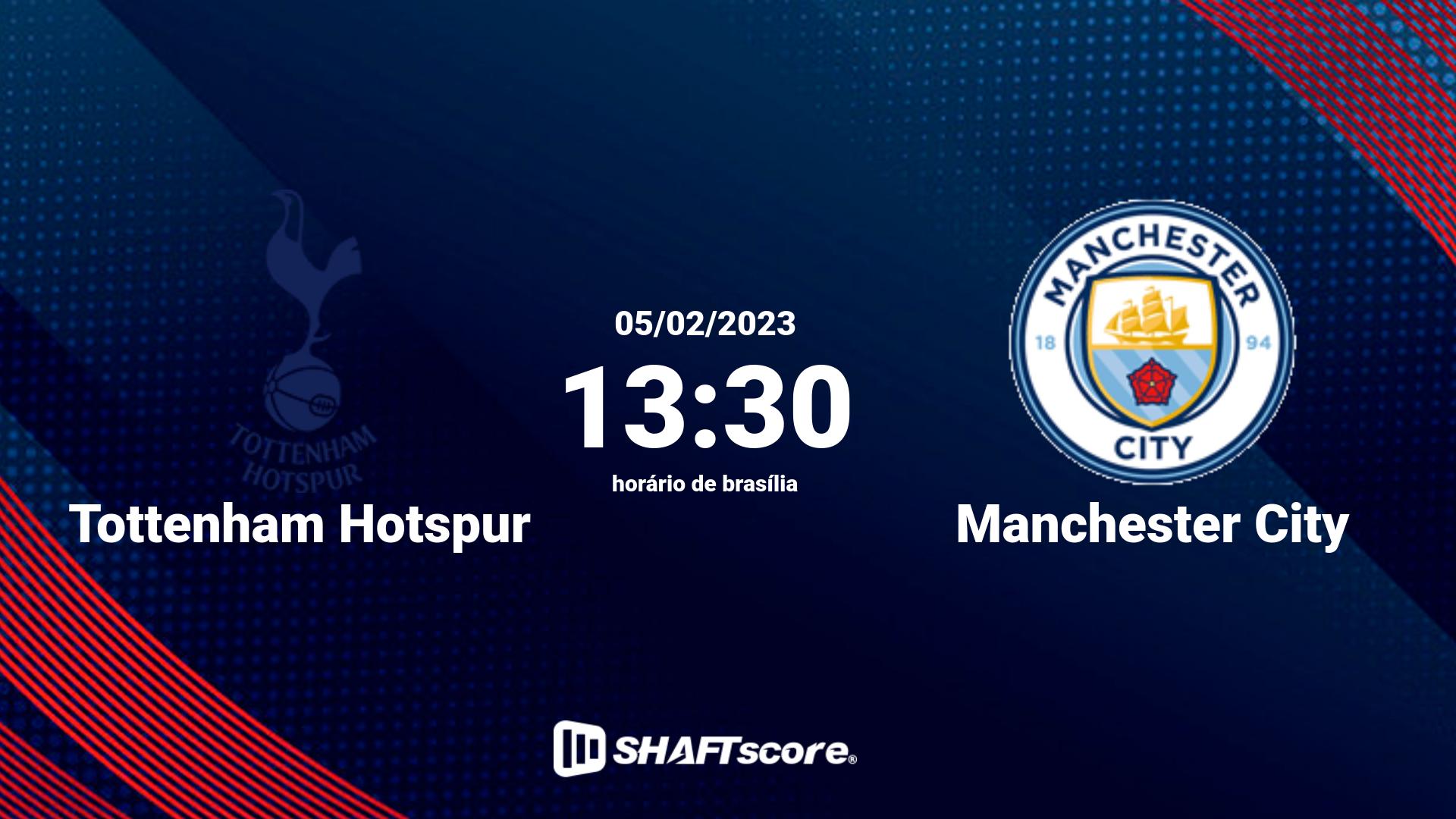 Estatísticas do jogo Tottenham Hotspur vs Manchester City 05.02 13:30