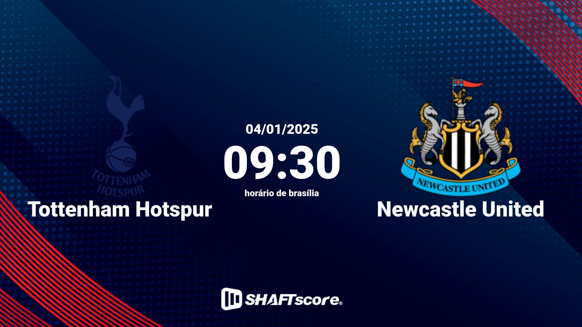 Estatísticas do jogo Tottenham Hotspur vs Newcastle United 04.01 09:30