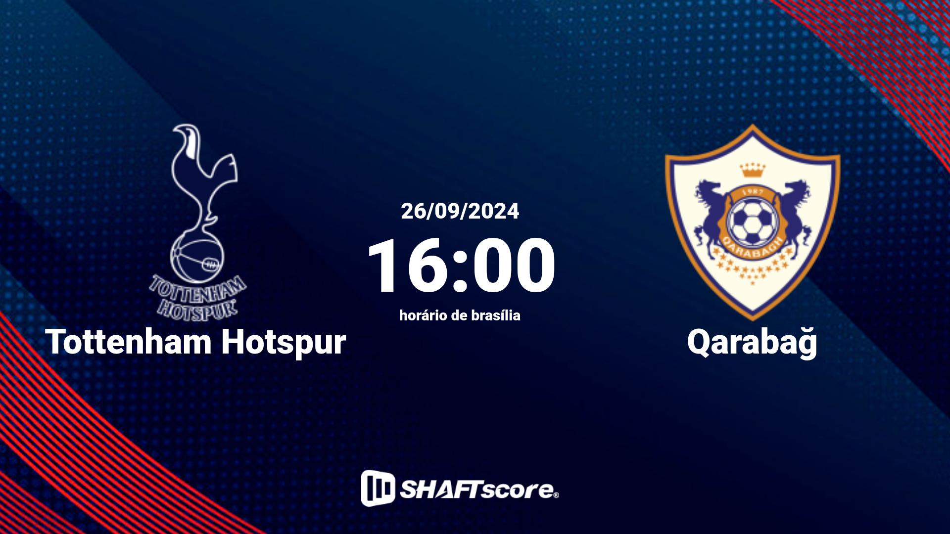 Estatísticas do jogo Tottenham Hotspur vs Qarabağ 26.09 16:00