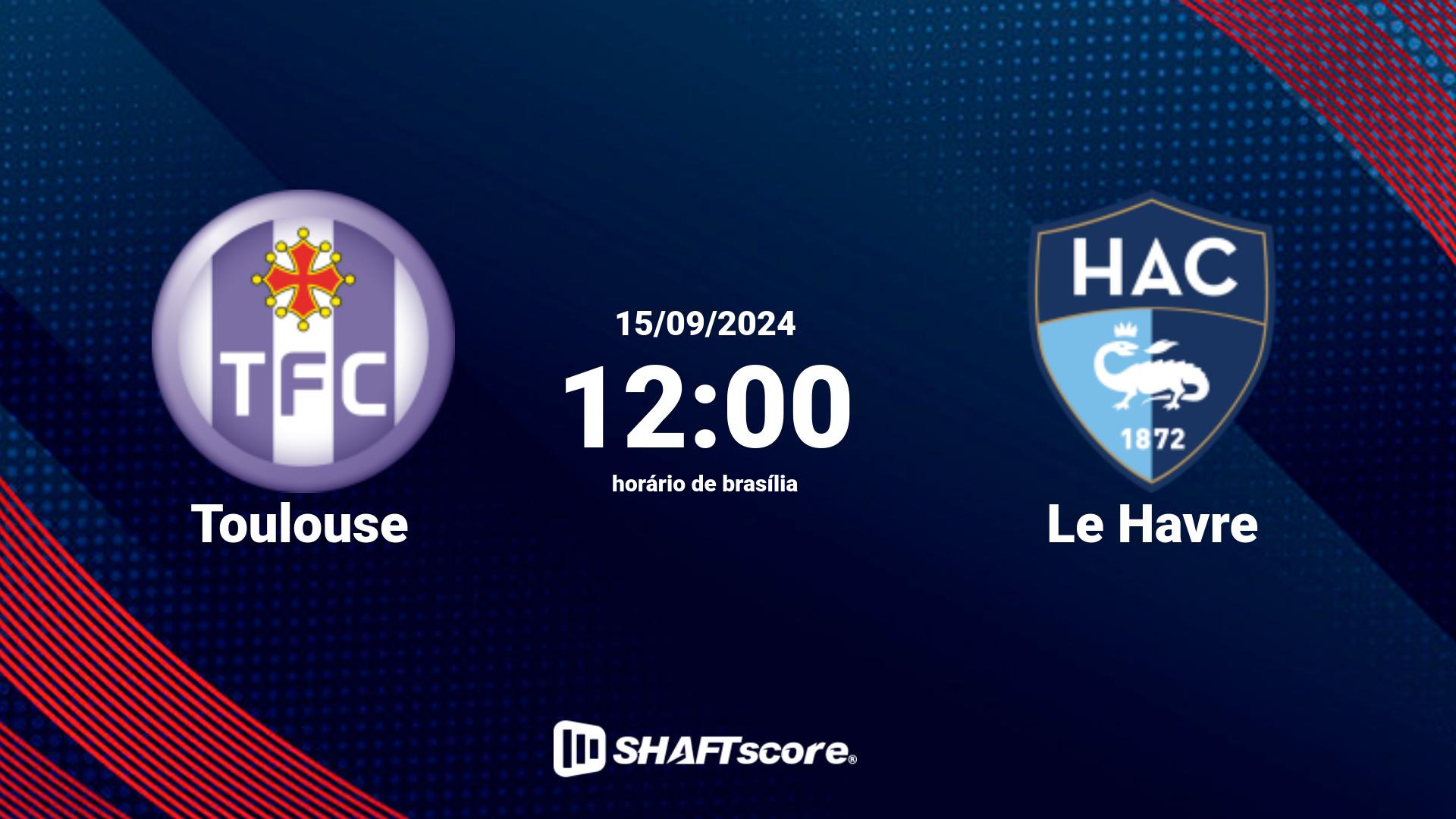 Estatísticas do jogo Toulouse vs Le Havre 15.09 12:00