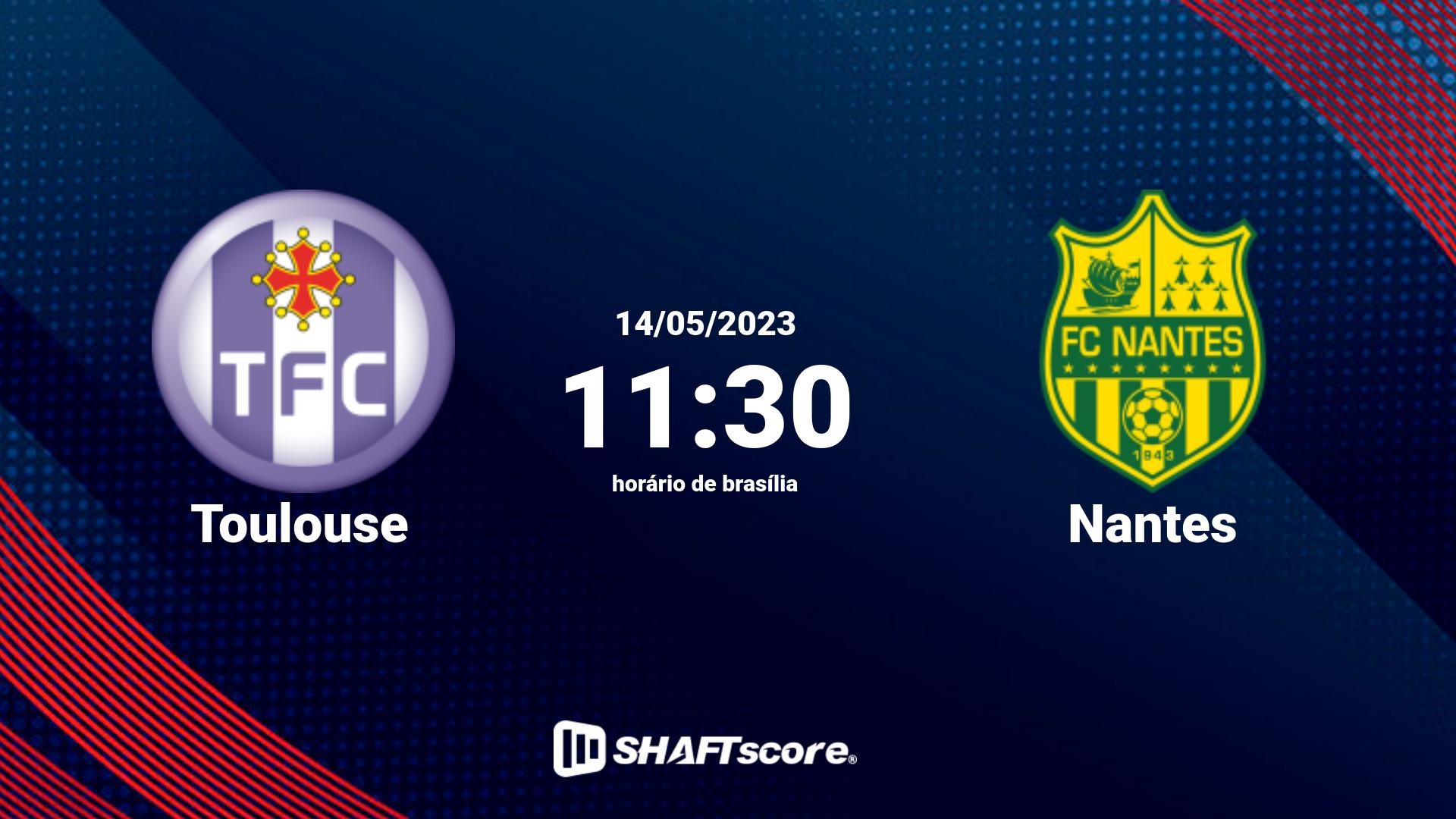 Estatísticas do jogo Toulouse vs Nantes 14.05 11:30