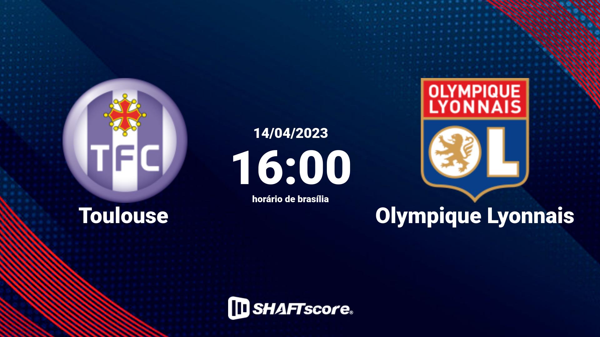 Estatísticas do jogo Toulouse vs Olympique Lyonnais 14.04 16:00