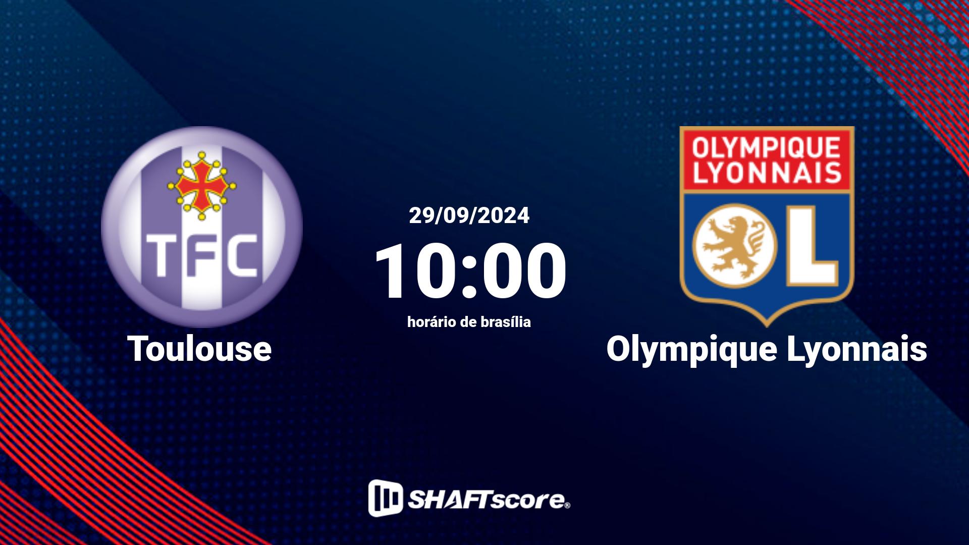 Estatísticas do jogo Toulouse vs Olympique Lyonnais 29.09 10:00