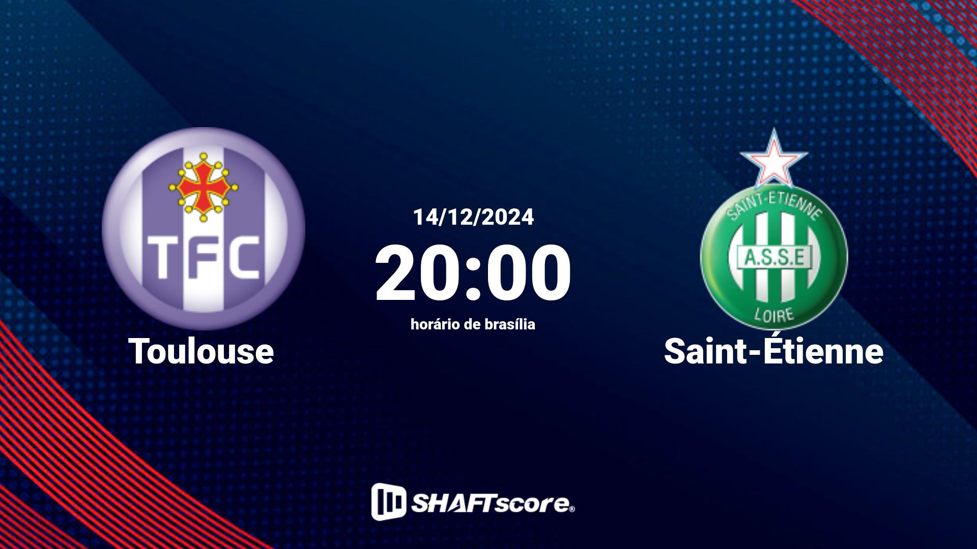 Estatísticas do jogo Toulouse vs Saint-Étienne 14.12 20:00