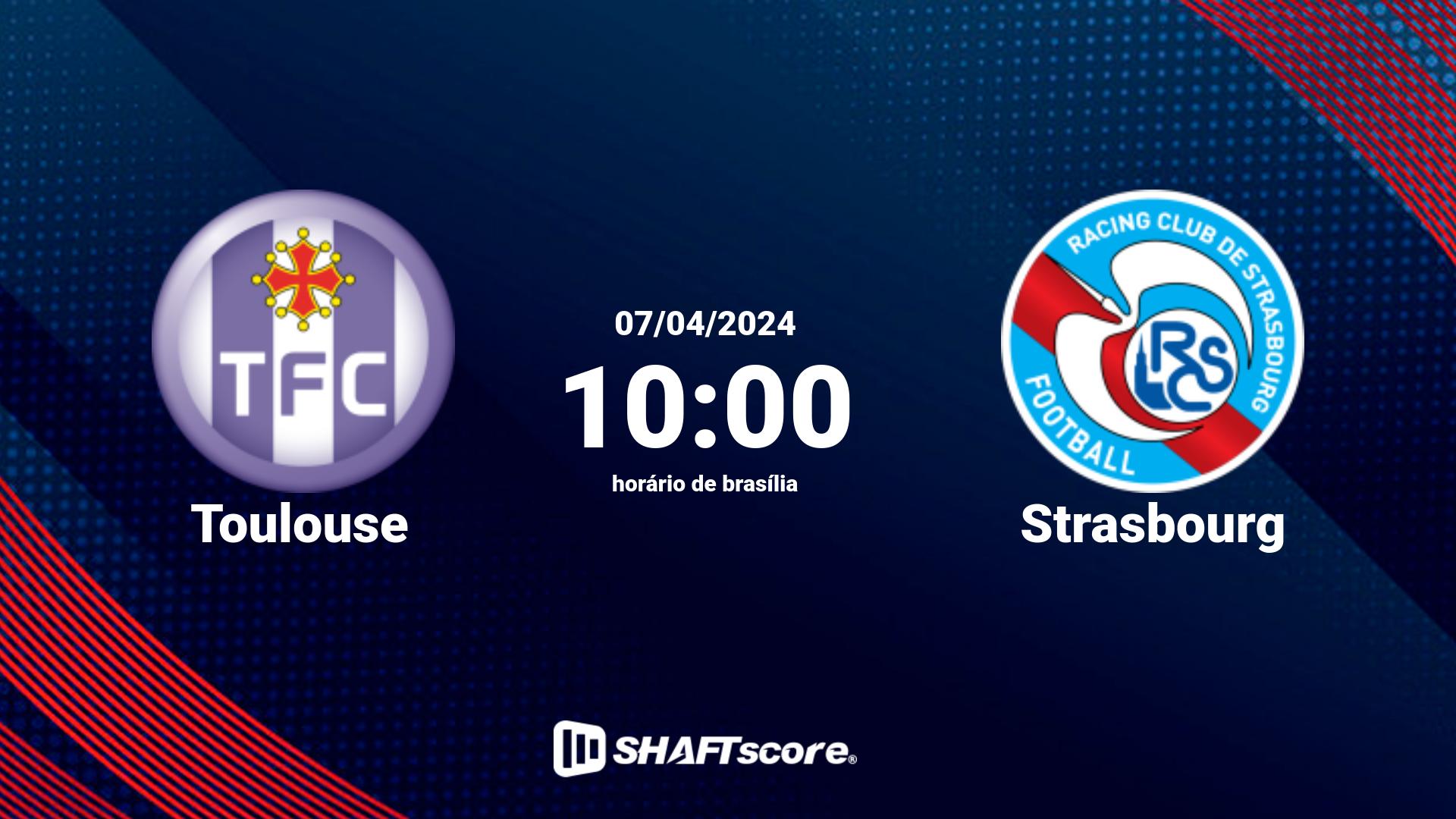 Estatísticas do jogo Toulouse vs Strasbourg 07.04 10:00