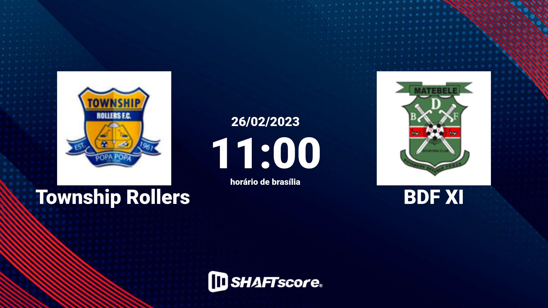 Estatísticas do jogo Township Rollers vs BDF XI 26.02 11:00