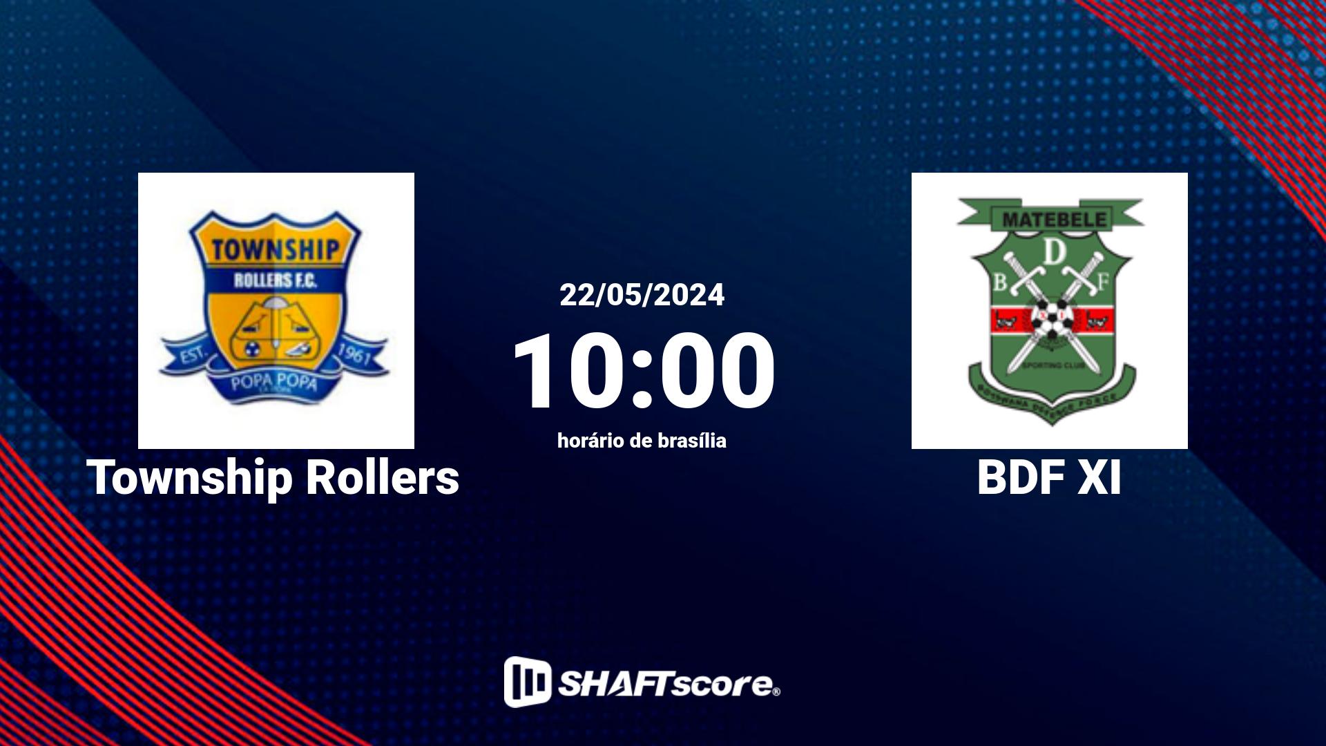 Estatísticas do jogo Township Rollers vs BDF XI 22.05 10:00