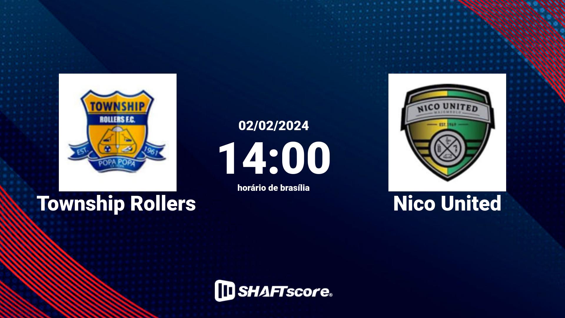 Estatísticas do jogo Township Rollers vs Nico United 02.02 14:00