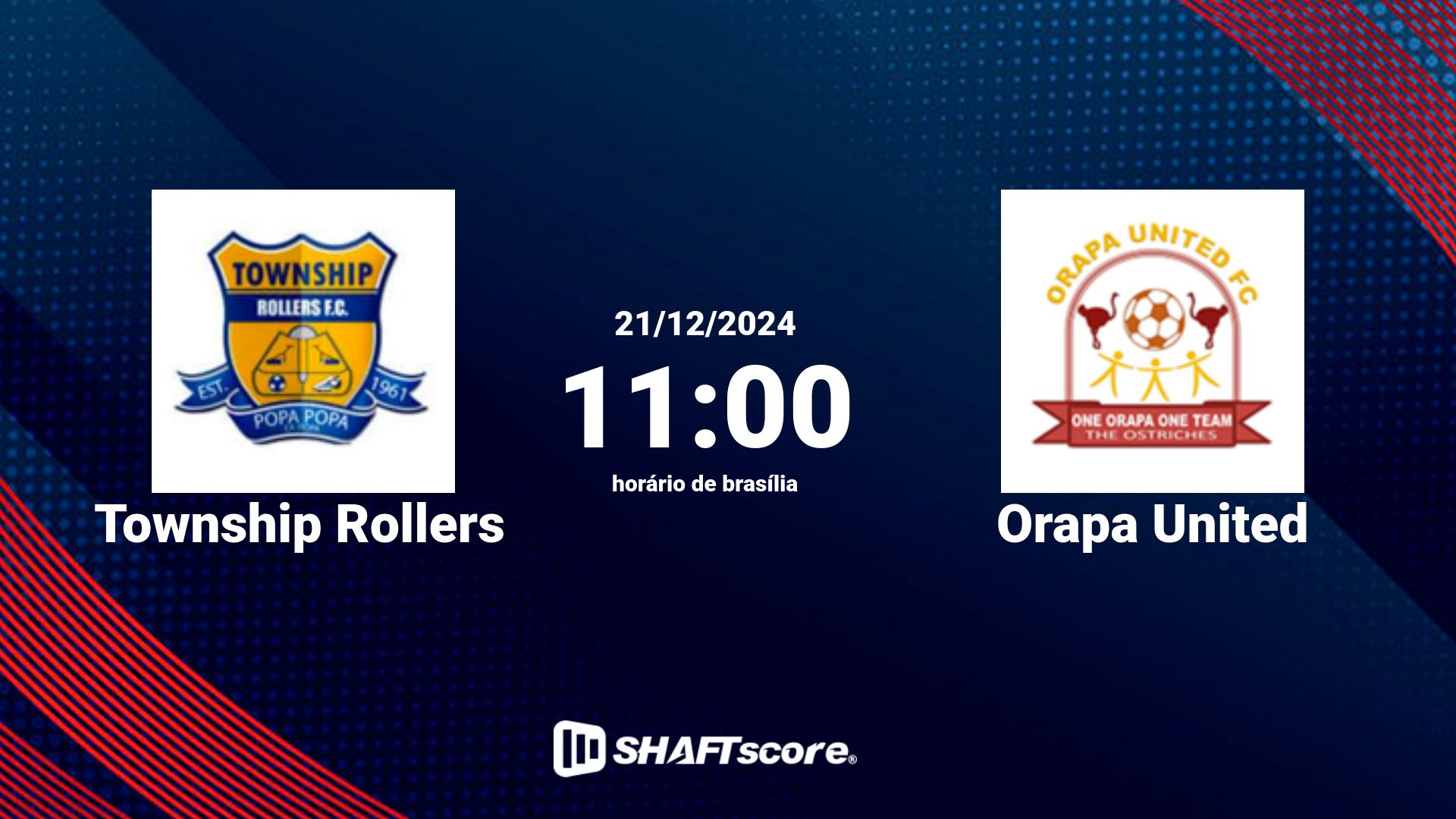 Estatísticas do jogo Township Rollers vs Orapa United 21.12 11:00