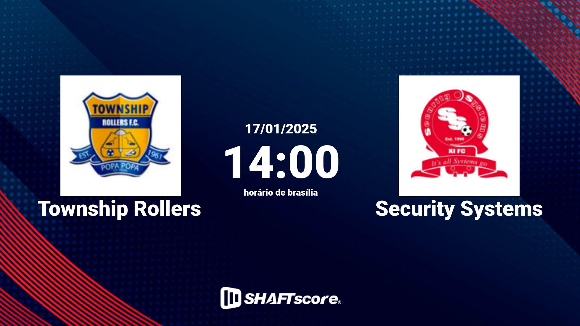 Estatísticas do jogo Township Rollers vs Security Systems 17.01 14:00