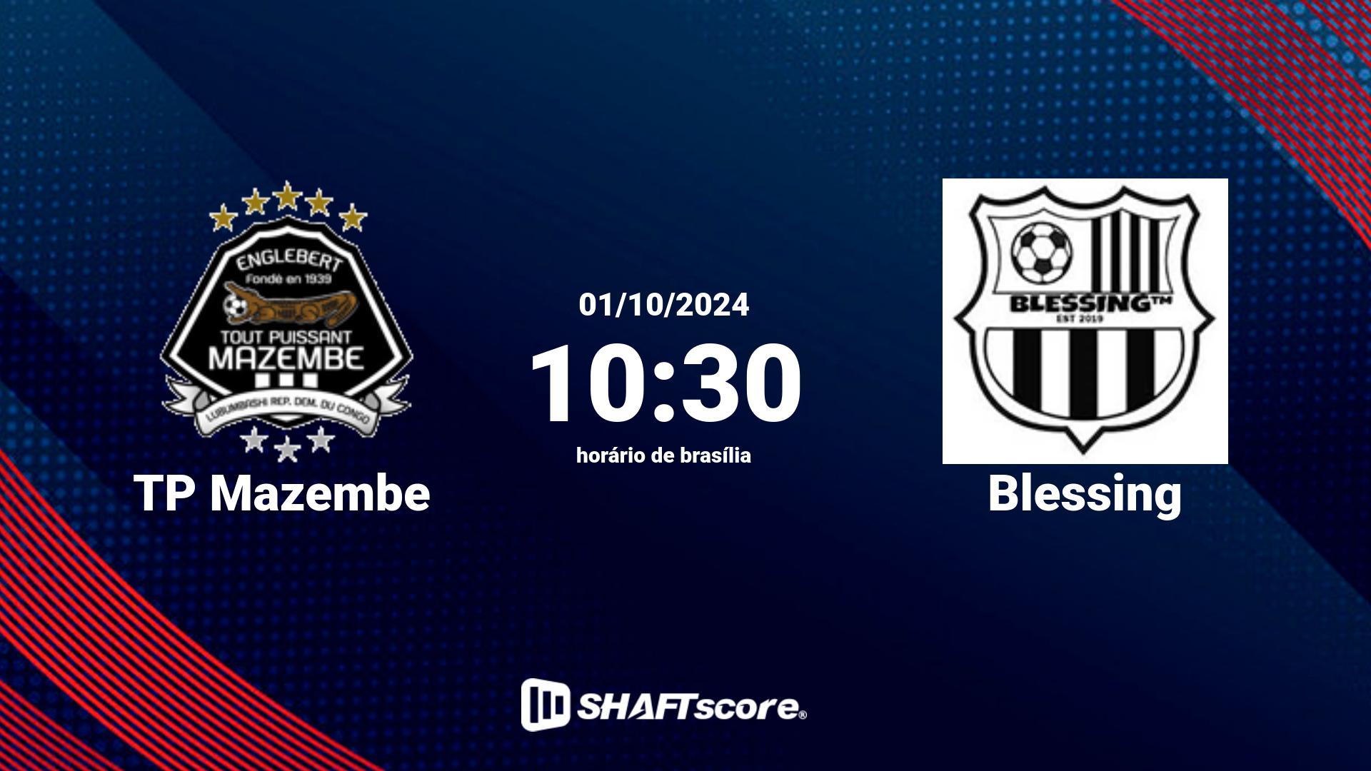 Estatísticas do jogo TP Mazembe vs Blessing 01.10 10:30