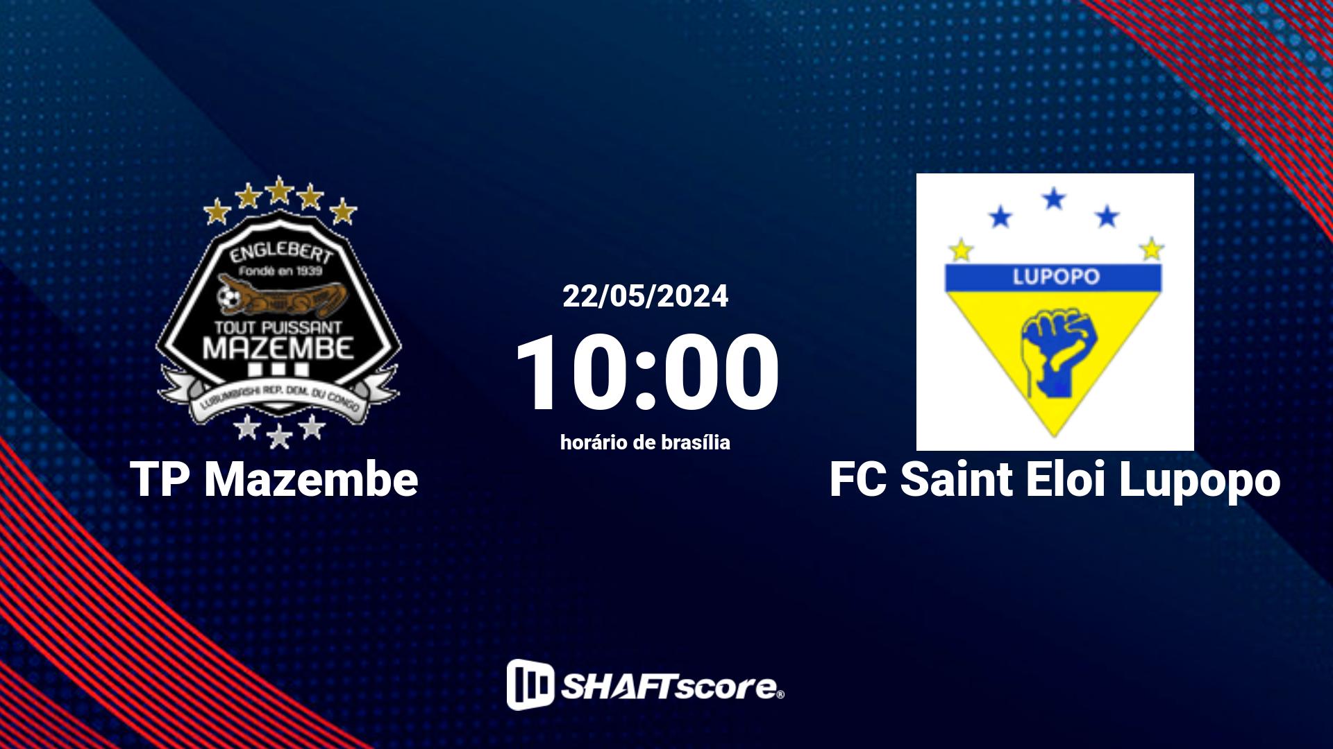 Estatísticas do jogo TP Mazembe vs FC Saint Eloi Lupopo 22.05 10:00