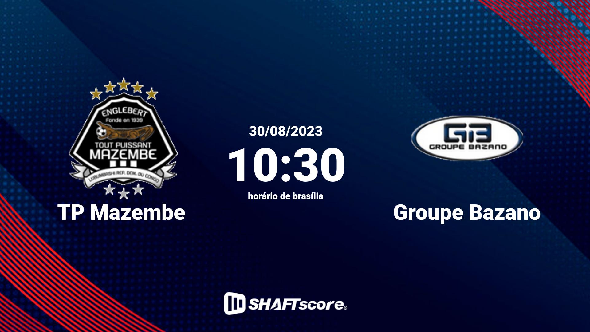 Estatísticas do jogo TP Mazembe vs Groupe Bazano 30.08 10:30