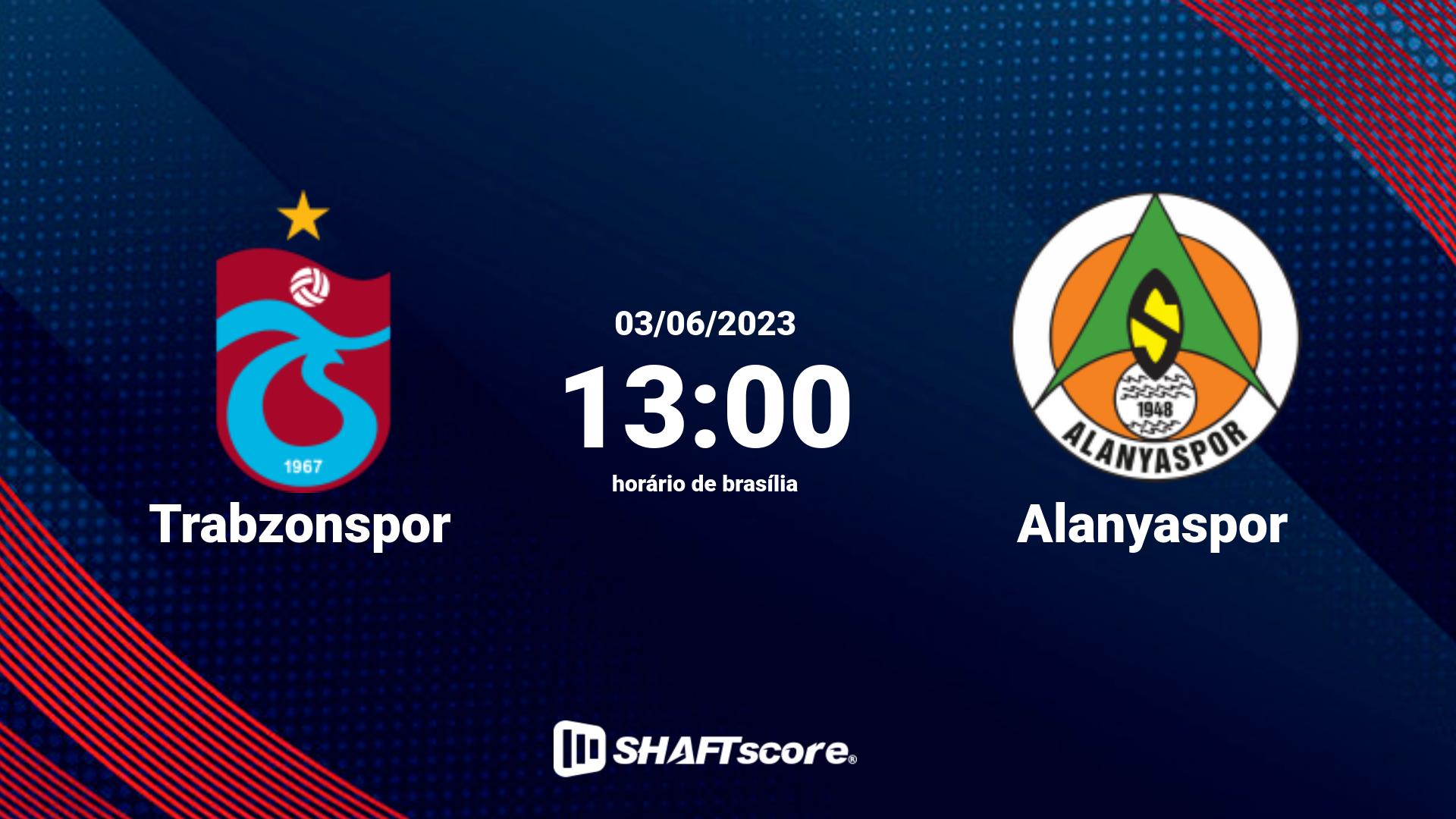 Estatísticas do jogo Trabzonspor vs Alanyaspor 03.06 13:00