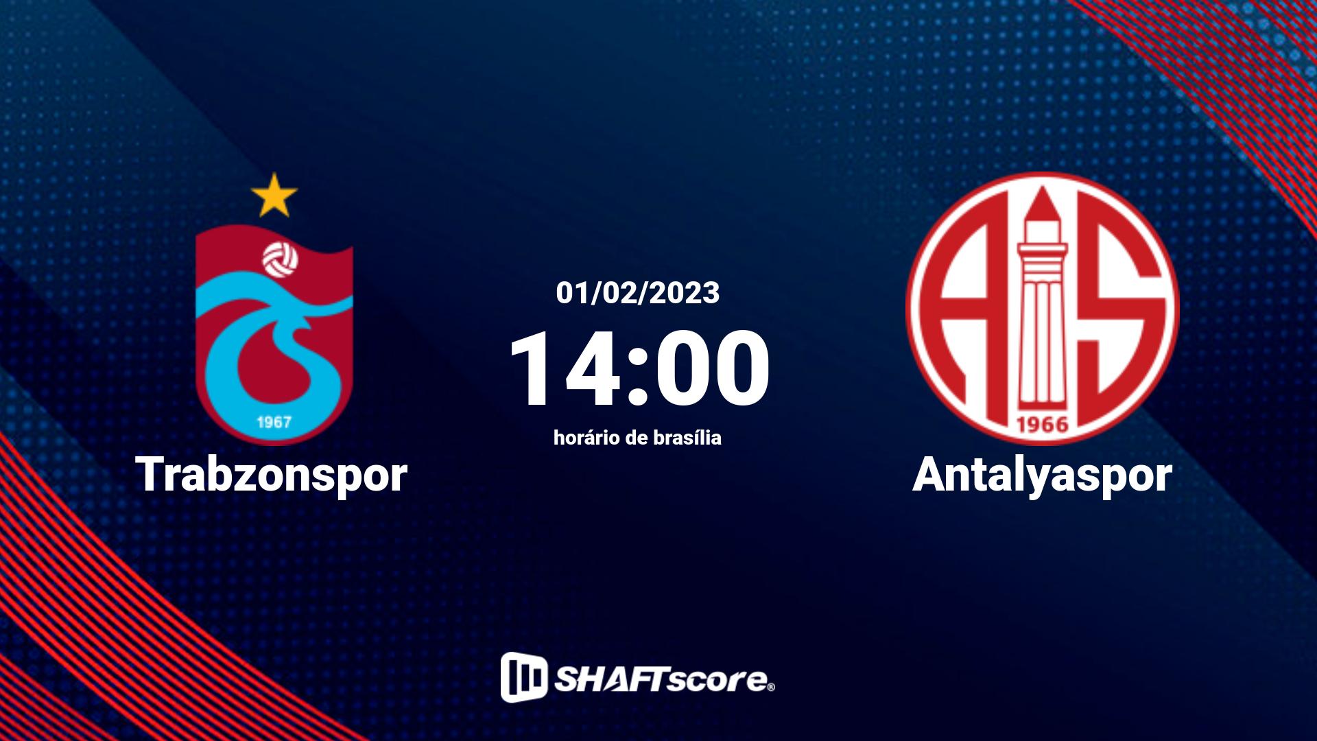 Estatísticas do jogo Trabzonspor vs Antalyaspor 01.02 14:00