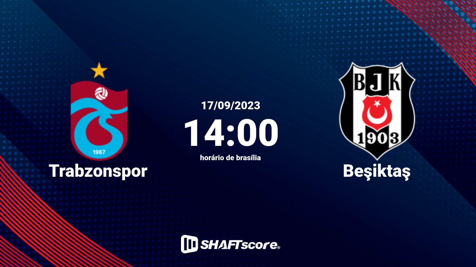 Estatísticas do jogo Trabzonspor vs Beşiktaş 17.09 14:00