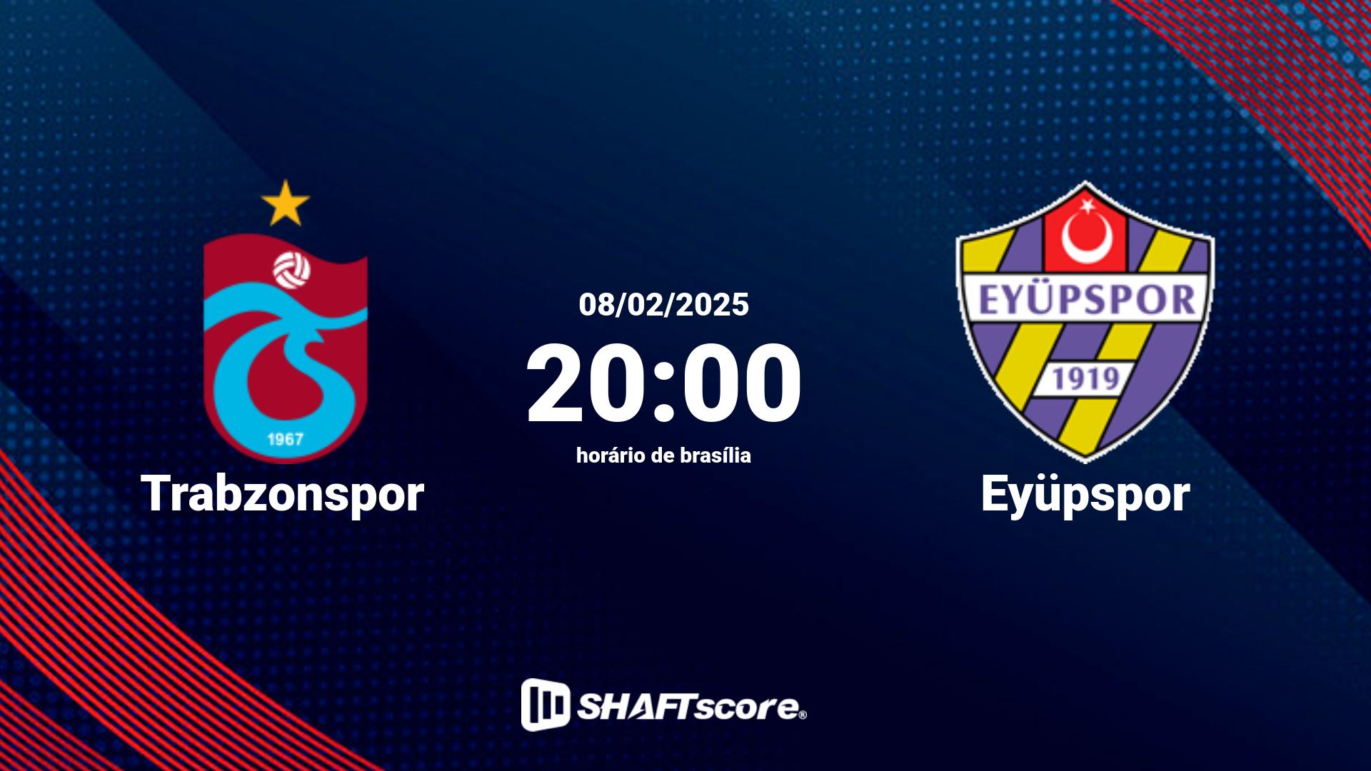 Estatísticas do jogo Trabzonspor vs Eyüpspor 08.02 20:00