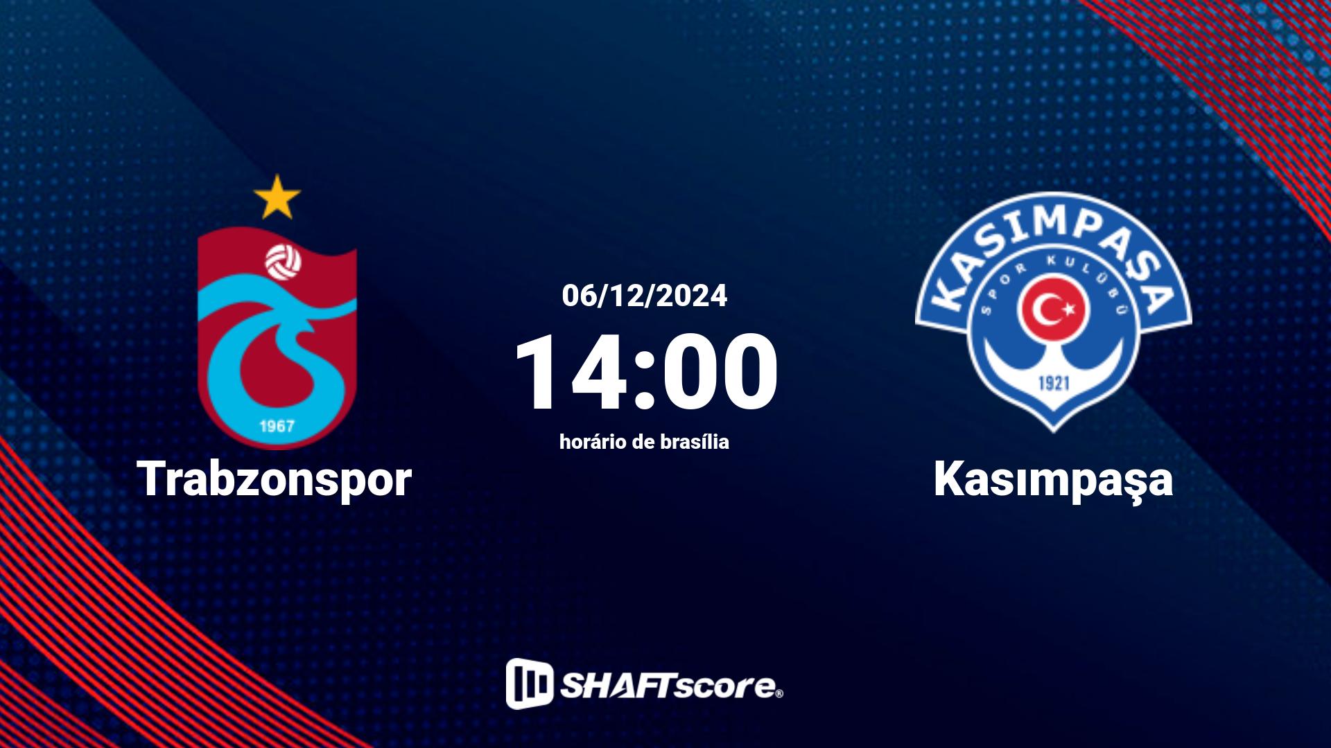 Estatísticas do jogo Trabzonspor vs Kasımpaşa 06.12 14:00