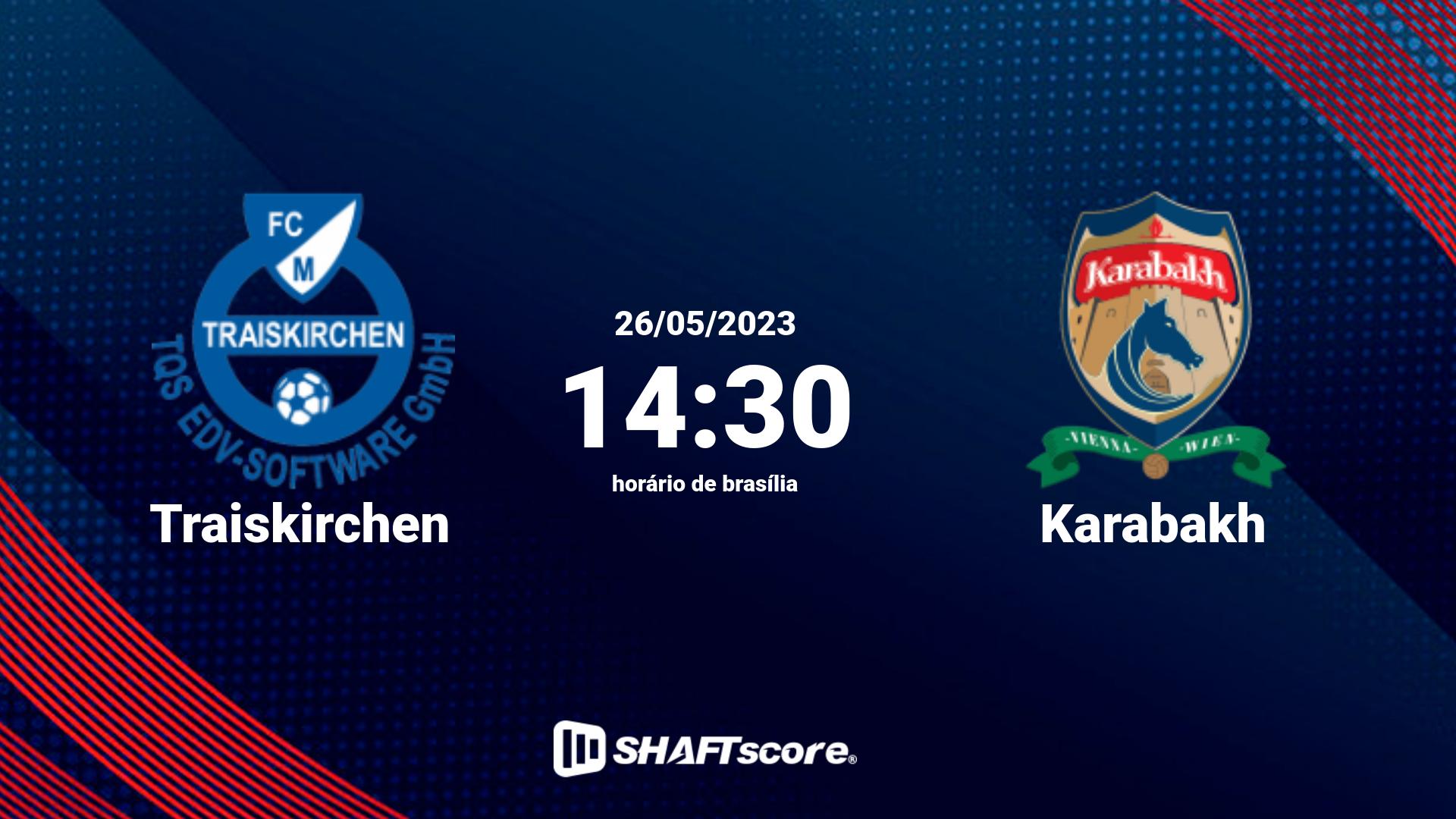 Estatísticas do jogo Traiskirchen vs Karabakh 26.05 14:30