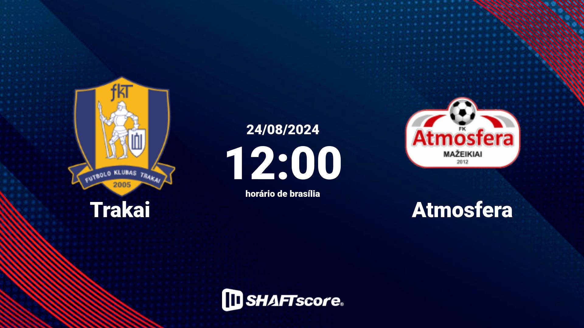 Estatísticas do jogo Trakai vs Atmosfera 24.08 12:00