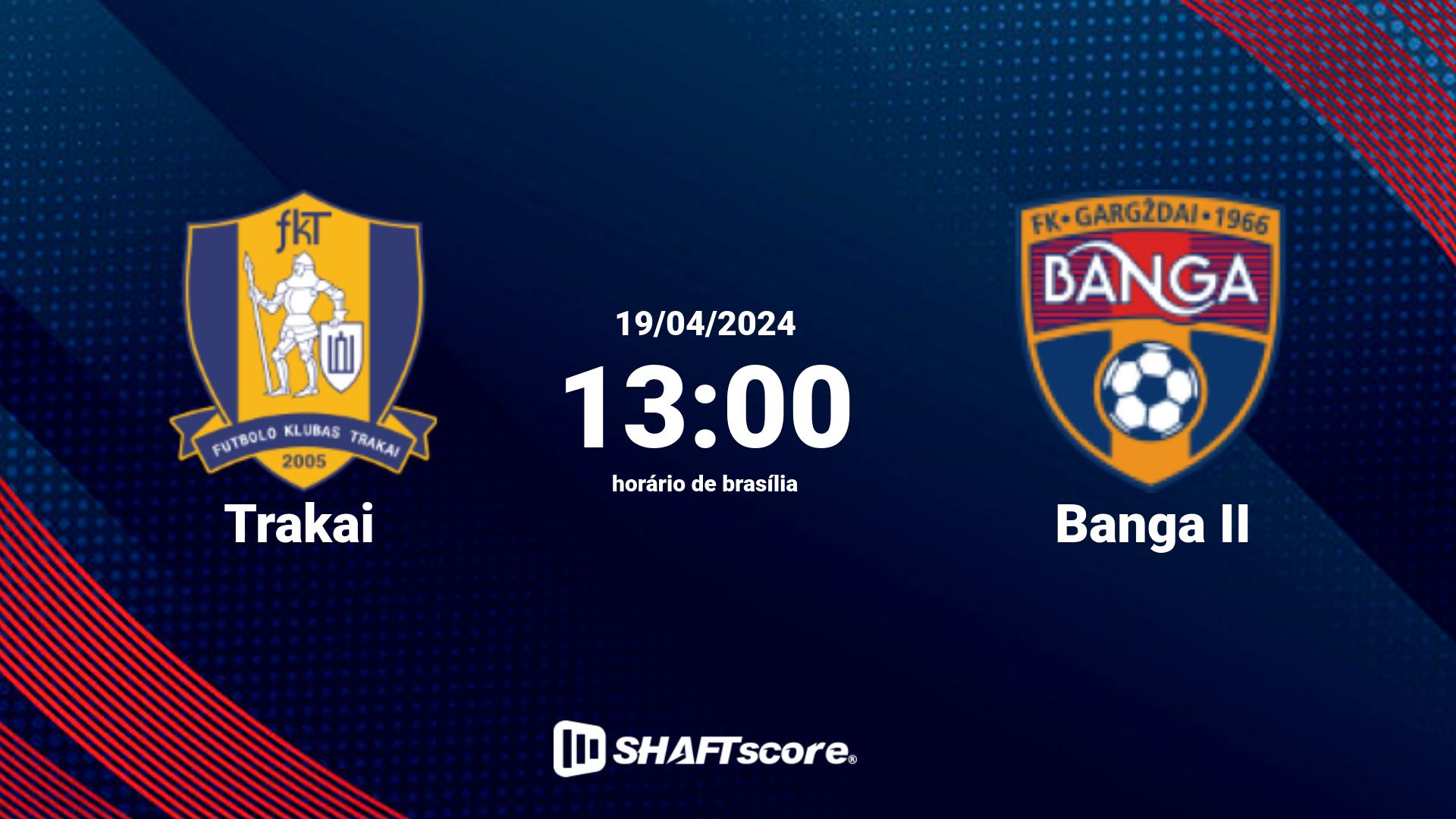 Estatísticas do jogo Trakai vs Banga II 19.04 13:00