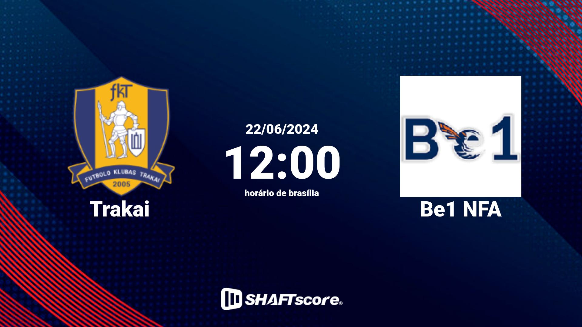 Estatísticas do jogo Trakai vs Be1 NFA 22.06 12:00