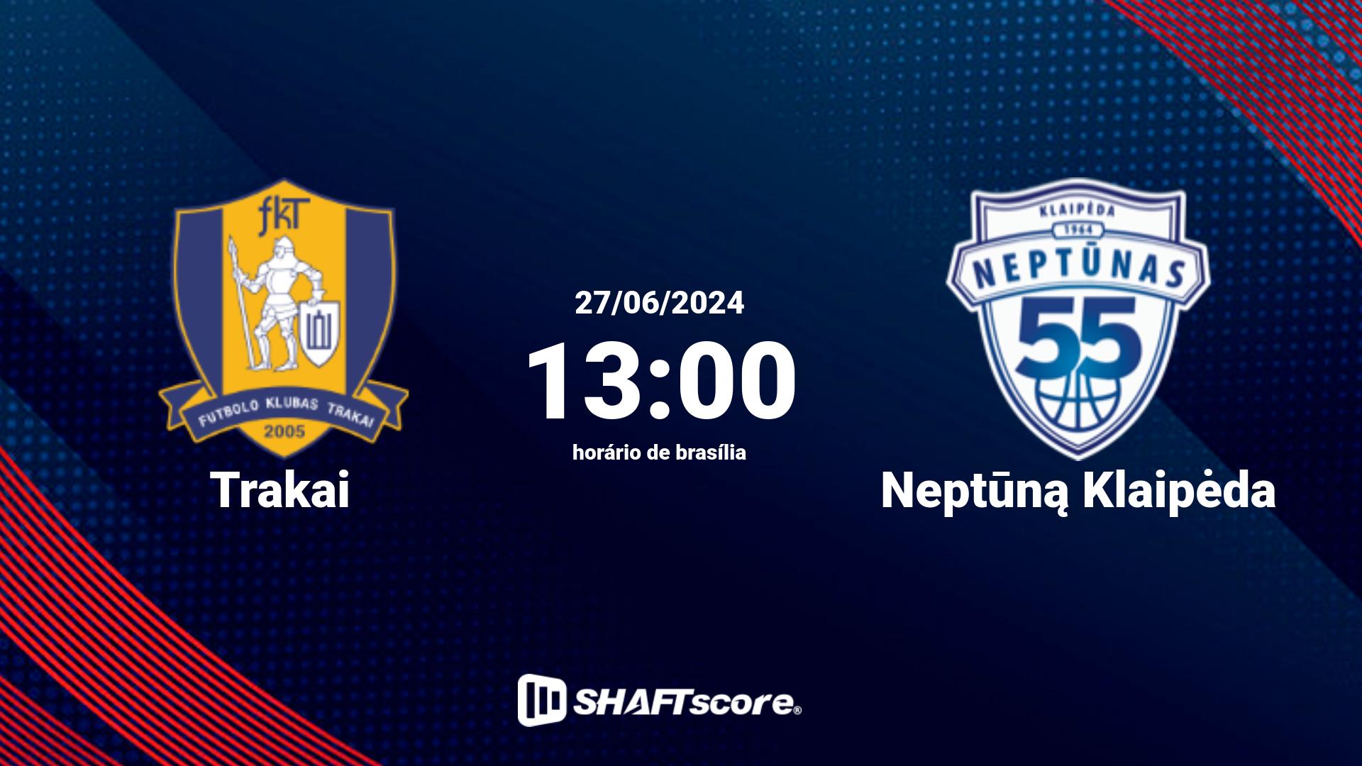 Estatísticas do jogo Trakai vs Neptūną Klaipėda 27.06 13:00