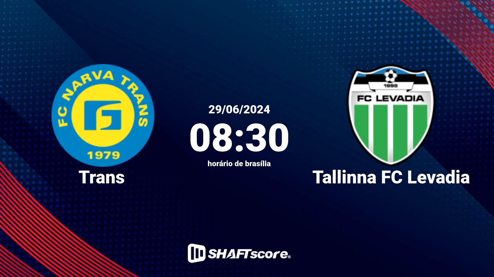 Estatísticas do jogo Trans vs Tallinna FC Levadia 29.06 08:30