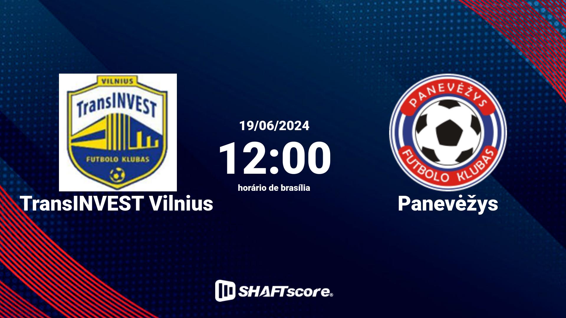 Estatísticas do jogo TransINVEST Vilnius vs Panevėžys 19.06 12:00