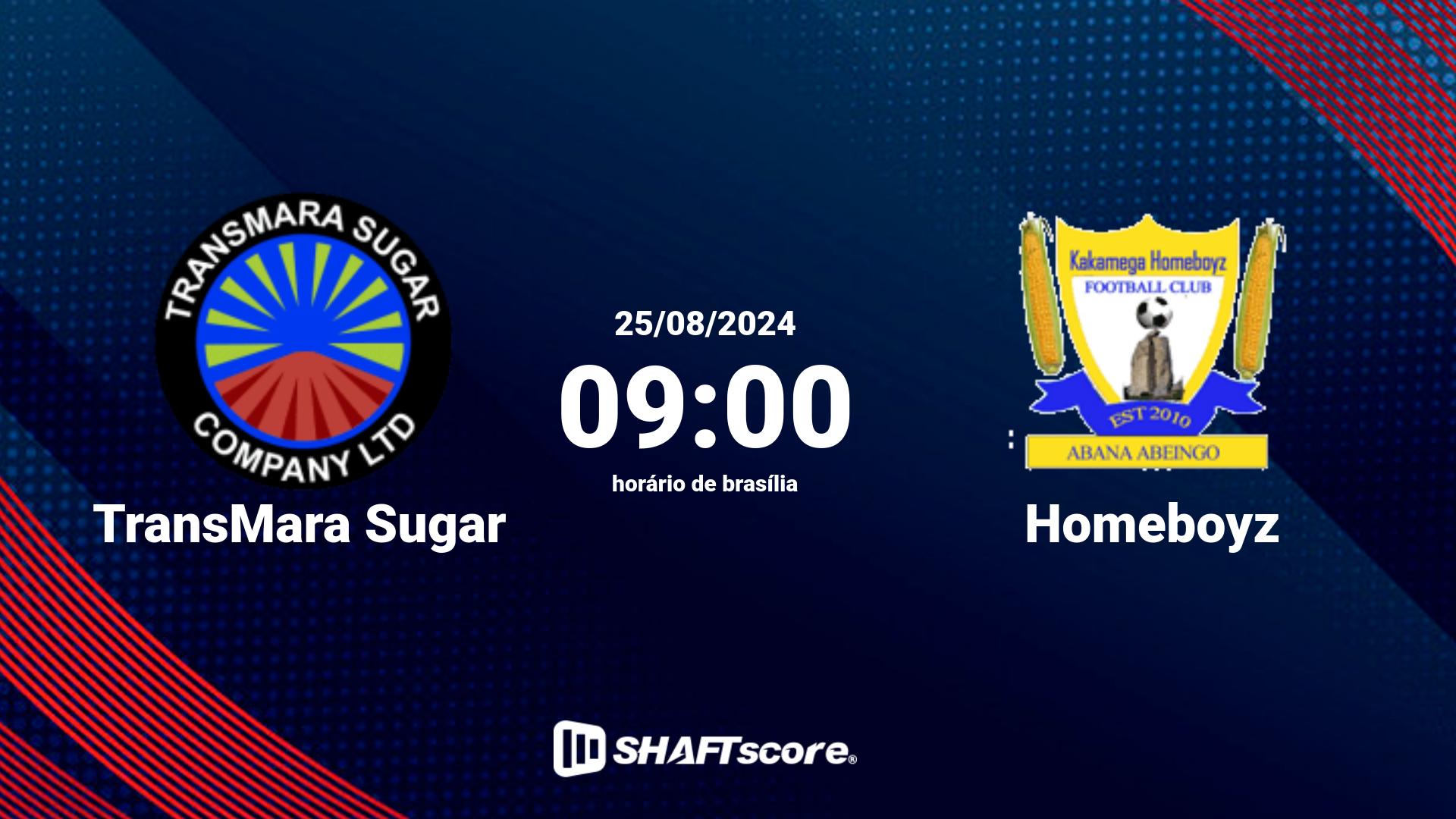 Estatísticas do jogo TransMara Sugar vs Homeboyz 25.08 09:00