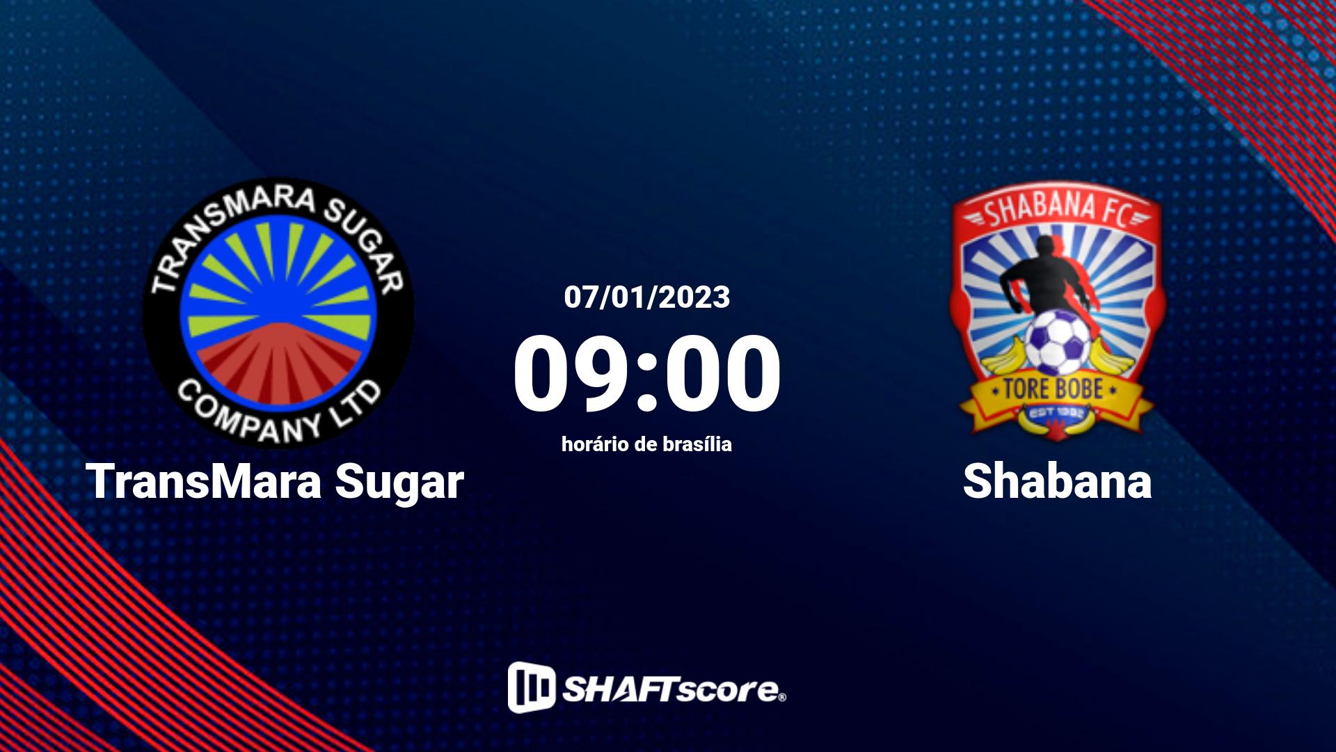 Estatísticas do jogo TransMara Sugar vs Shabana 07.01 09:00