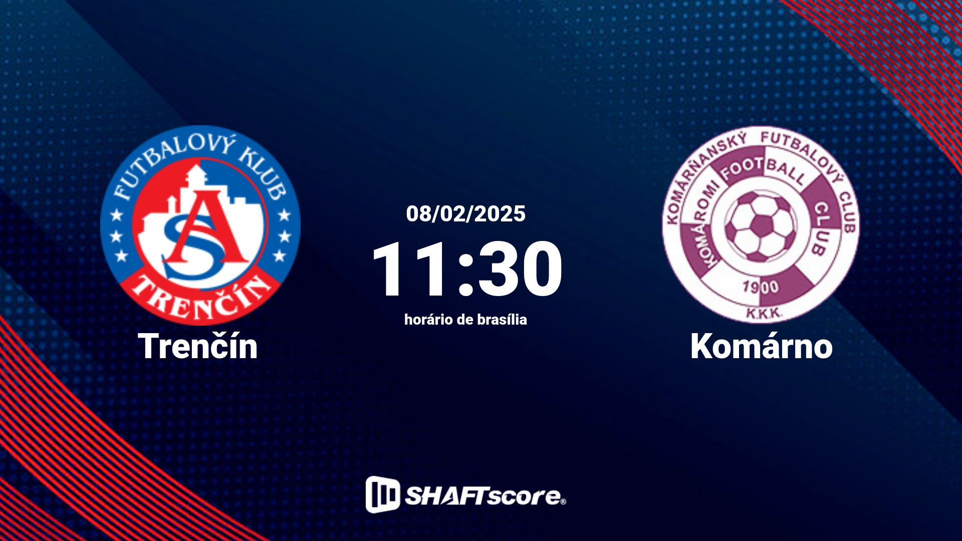 Estatísticas do jogo Trenčín vs Komárno 08.02 11:30