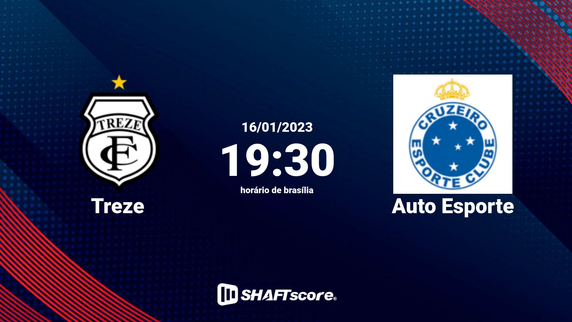 Estatísticas do jogo Treze vs Auto Esporte 16.01 19:30