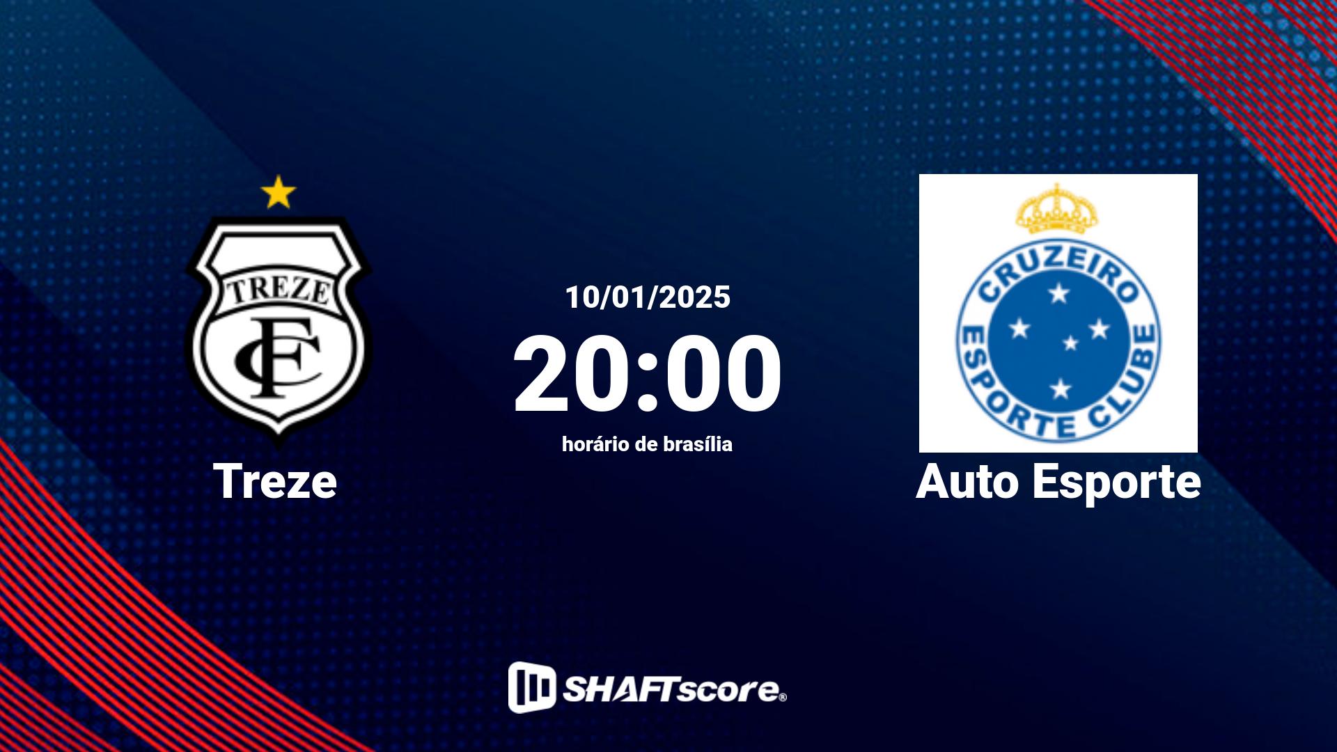 Estatísticas do jogo Treze vs Auto Esporte 10.01 20:00