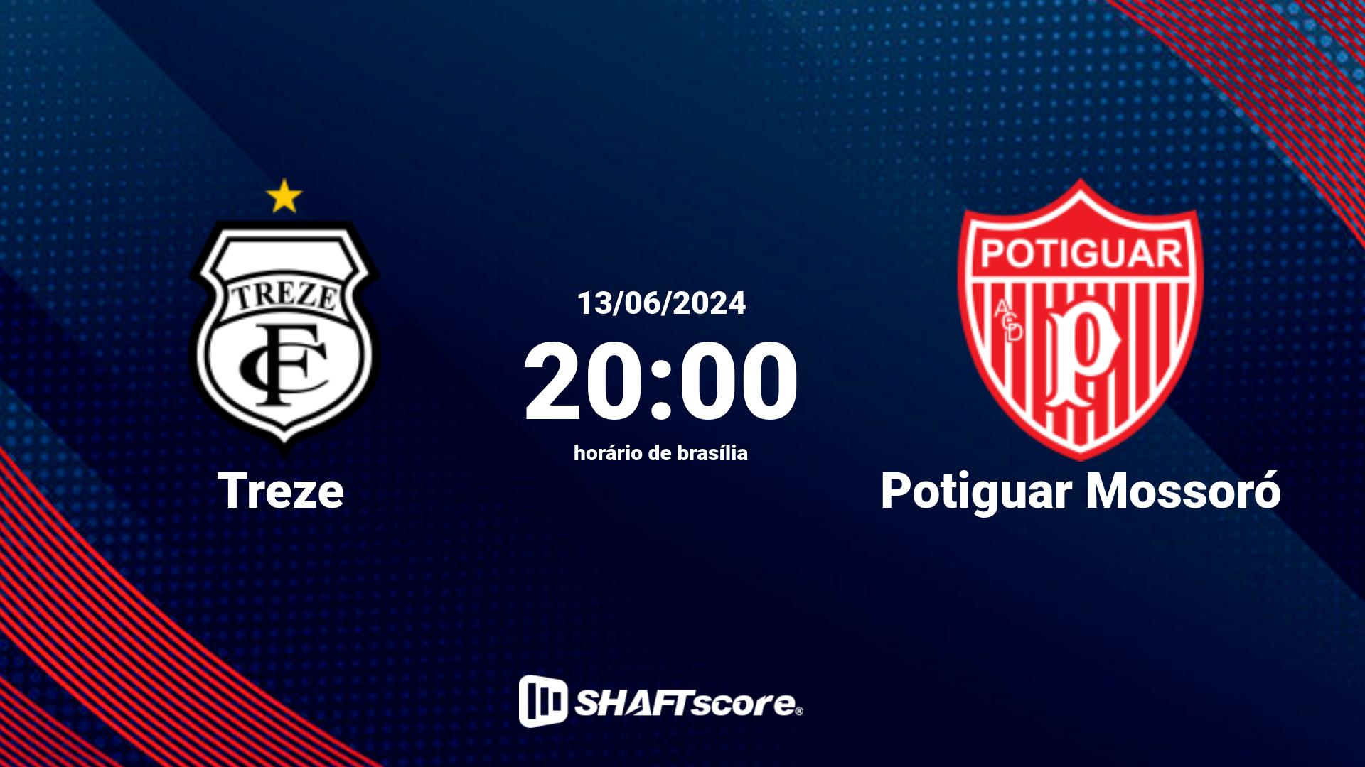 Estatísticas do jogo Treze vs Potiguar Mossoró 13.06 20:00